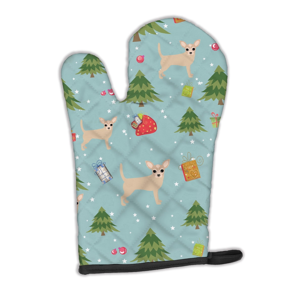Christmas Tan Chihuahua Oven Mitt
