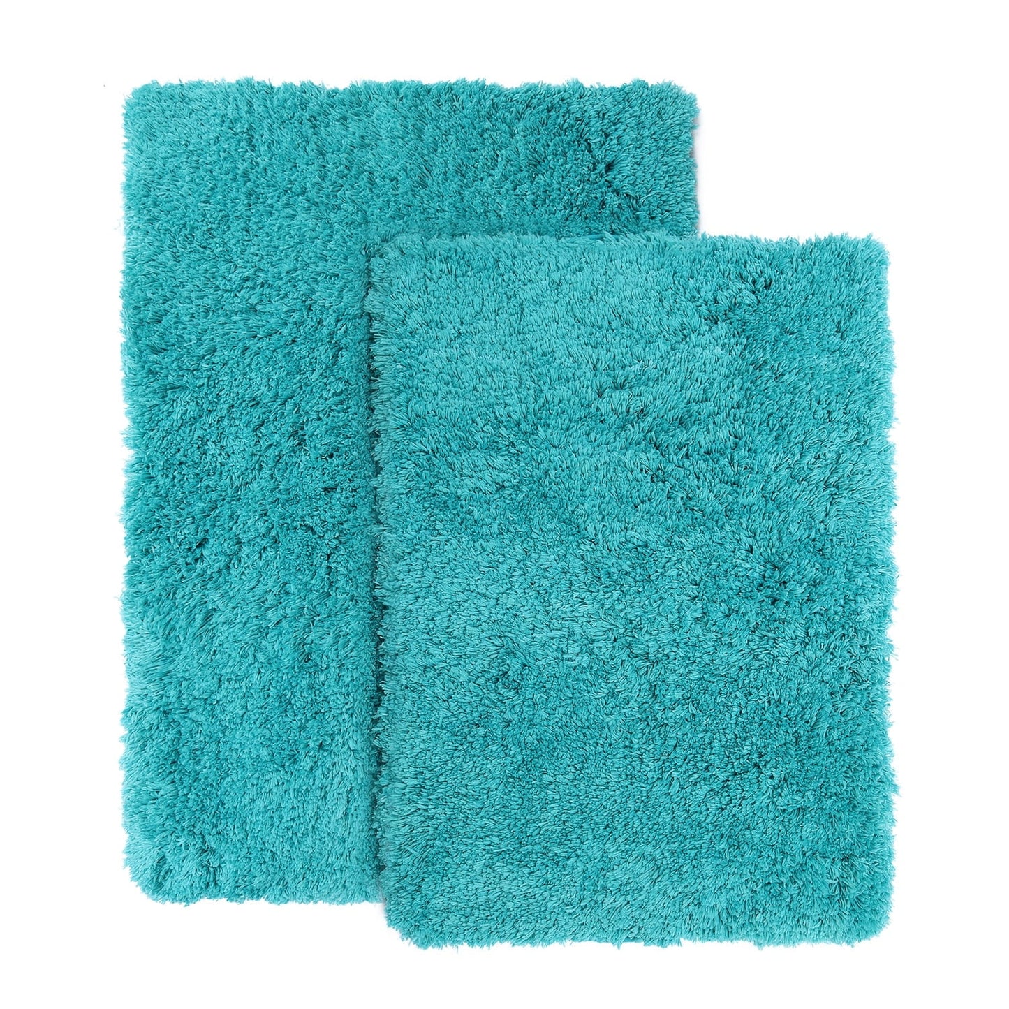 Clara Clark Set of 3 Absorbent Bath Mat Non-Slip Backing Rubber Bathroom Rugs, 17x24 & 20x32, Teal