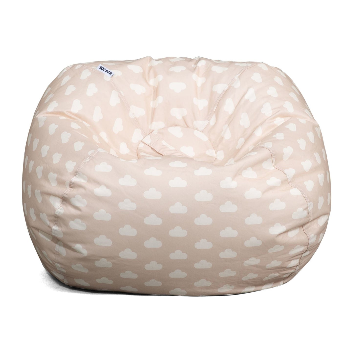 Big Joe Classic Kids Bean Bag Chair, 2 ft Round, Mini Clouds Oat, Easy-Clean SmartMax Fabric, Refillable with Built-in Handle