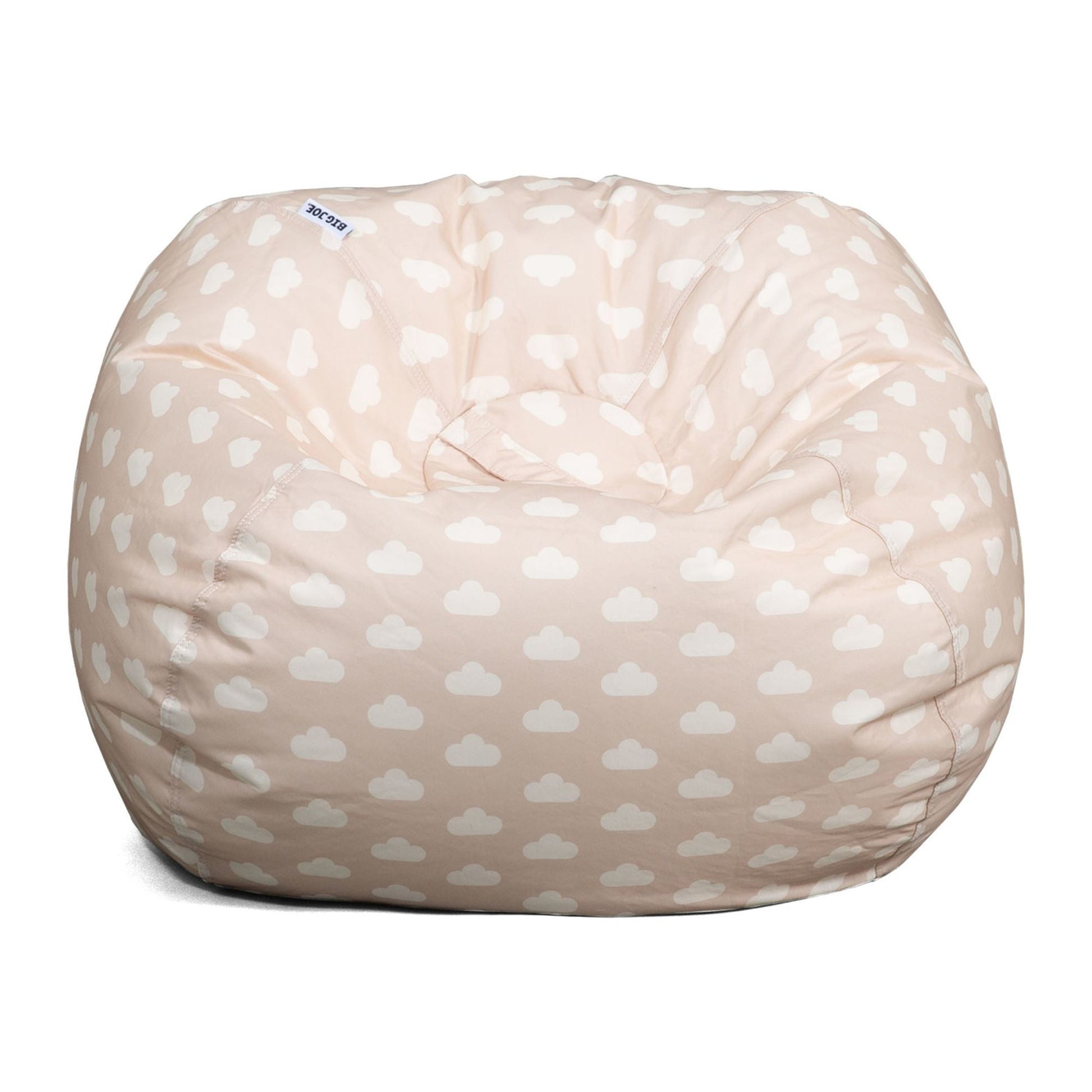 Big Joe Classic Kids Bean Bag Chair, 2 ft Round, Mini Clouds Oat, Easy-Clean SmartMax Fabric, Refillable with Built-in Handle