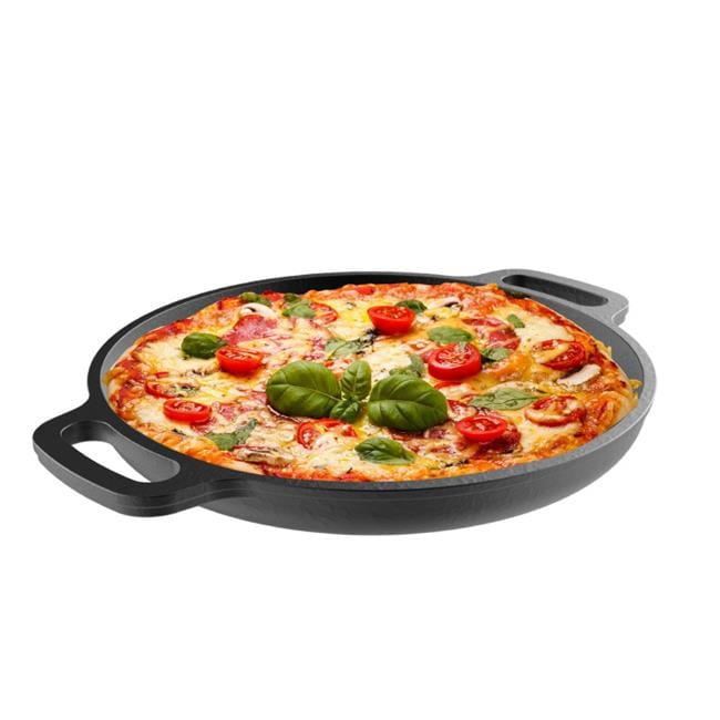 Classic Cuisine 13.25-Inch Pre-Seasoned Cast-Iron Cooking and Pizza Pan