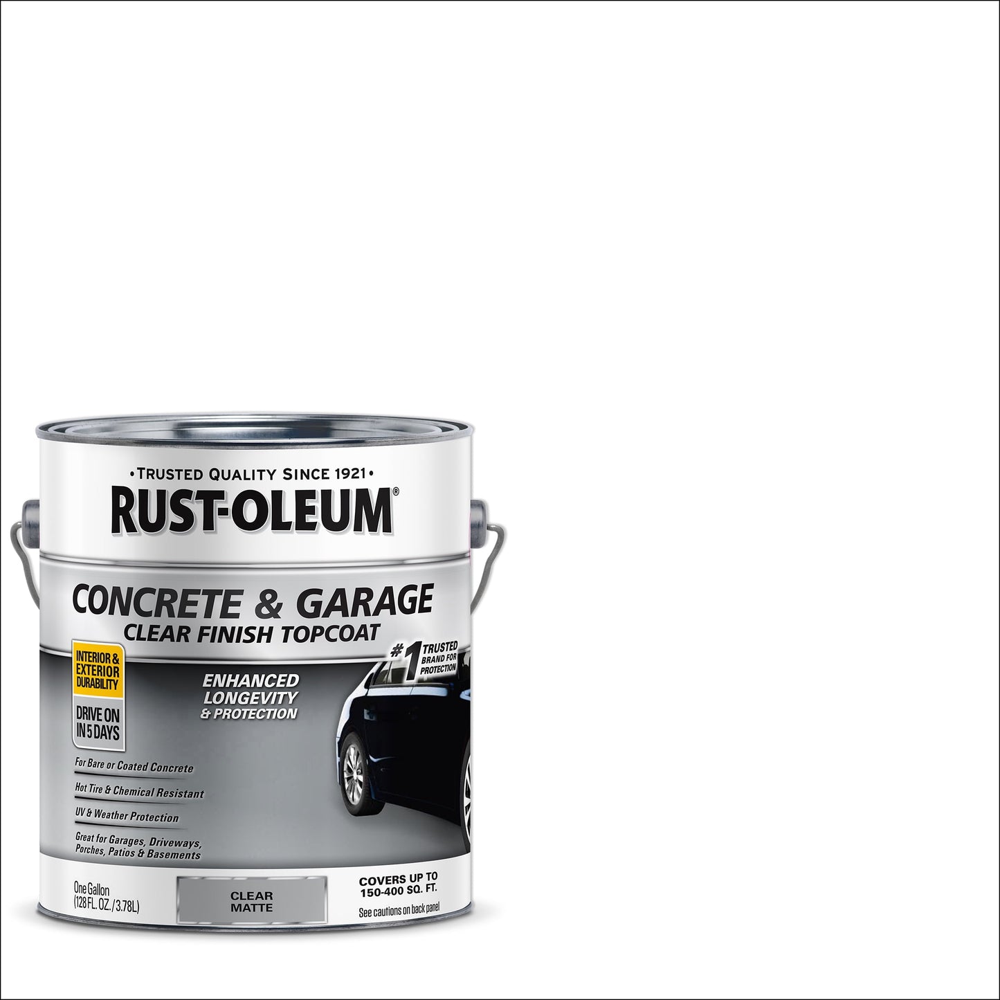 Transparente, Rust-Oleum Pintura y Primer Mate para Concreto y Piso de Garaje - GalÃ³n, 1 Paquete