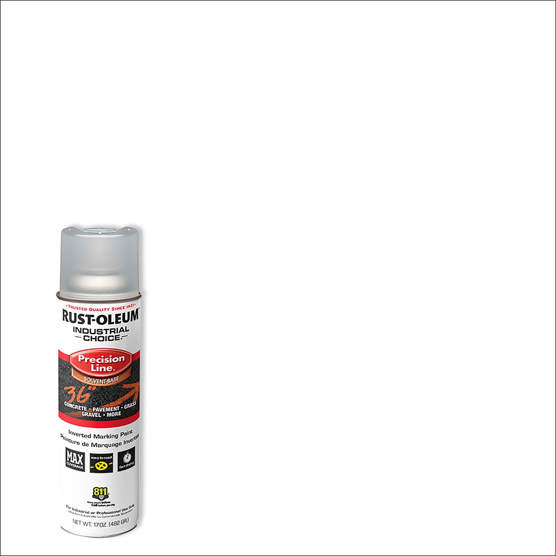 12 Pack, Clear, Rust-Oleum Precision Line Marking Flat Spray Paint- 17 oz