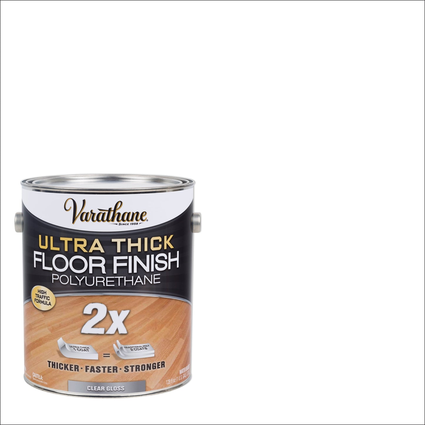 Clear, Varathane Gloss 2X Ultra Thick Floor Finish Polyurethane- Gallon, 1 Pack