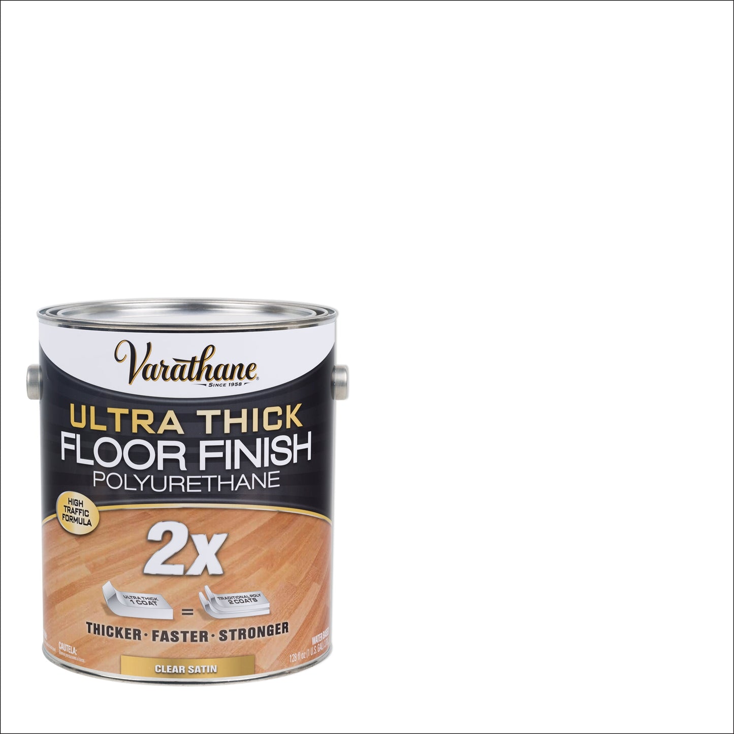 Clear, Varathane Satin 2X Ultra Thick Floor Finish Polyurethane- Gallon, 1 Pack