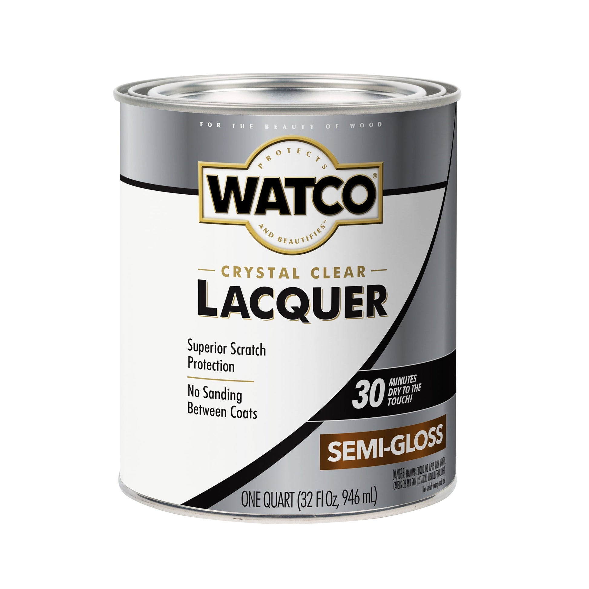 Clear, Watco Lacquer Wood Finish 275 VOC, Semi-Gloss-330083, Quart