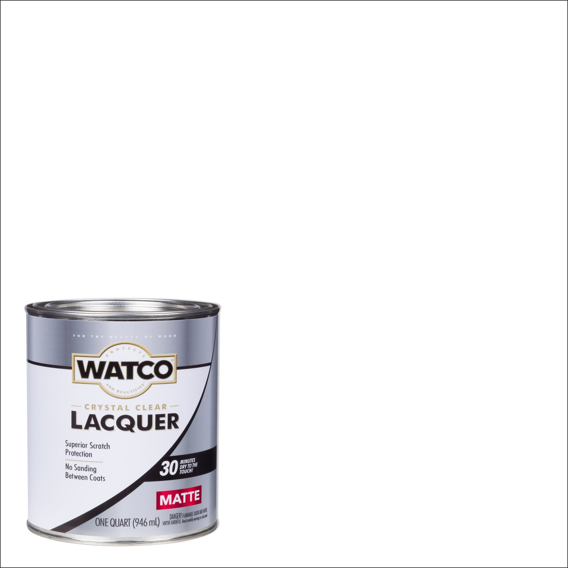 6 Pack, Clear, Watco Lacquer Wood Finish Matte - 321533, Quart