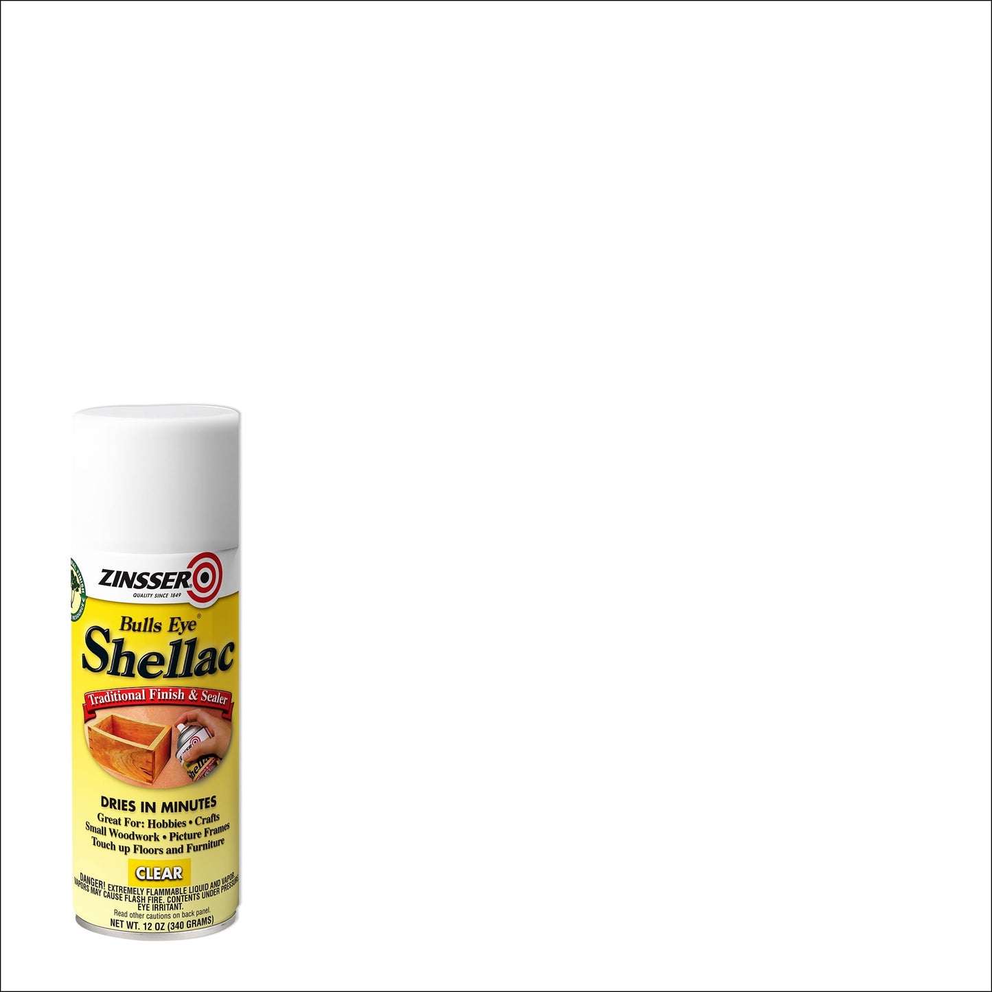6 Pack, Clear, Zinsser Bulls Eye Shellac Flat Spray- 408, 12 oz.