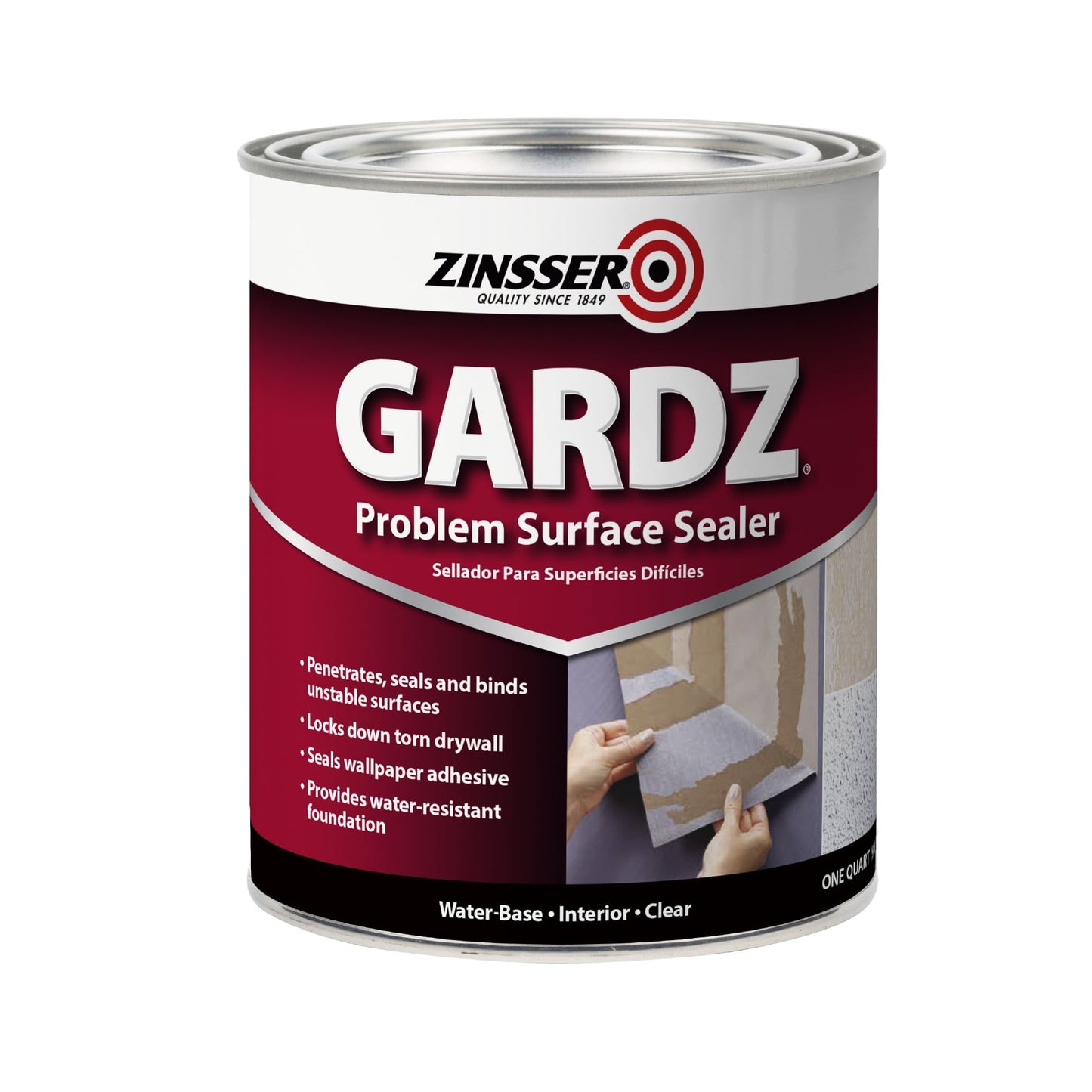 6 Pack, Clear, Zinsser Flat Gardz Problem Surface Sealer- Quart