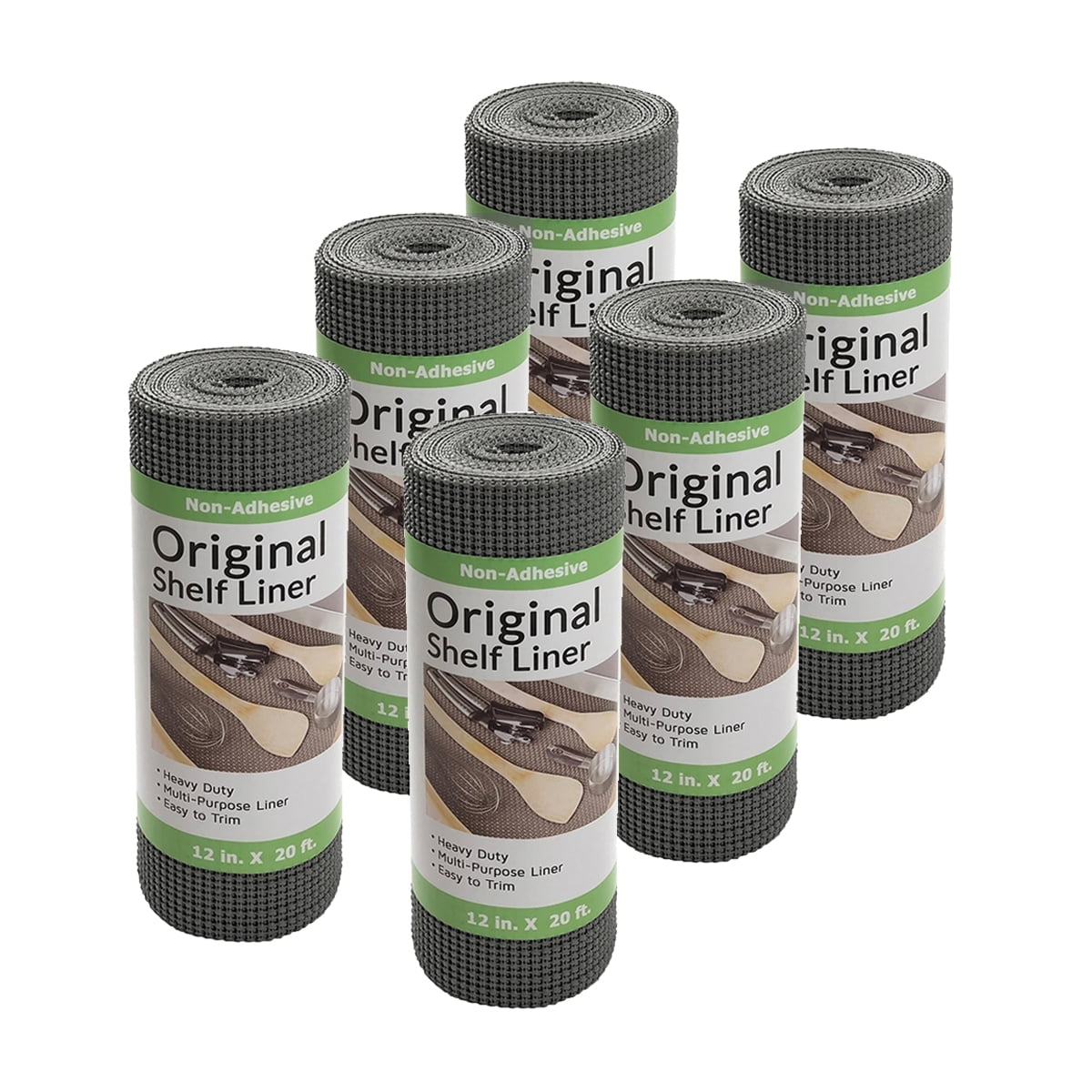 Clevr Original 12 in. x 20 ft. Non-Adhesive Shelf Liner, Grip Material