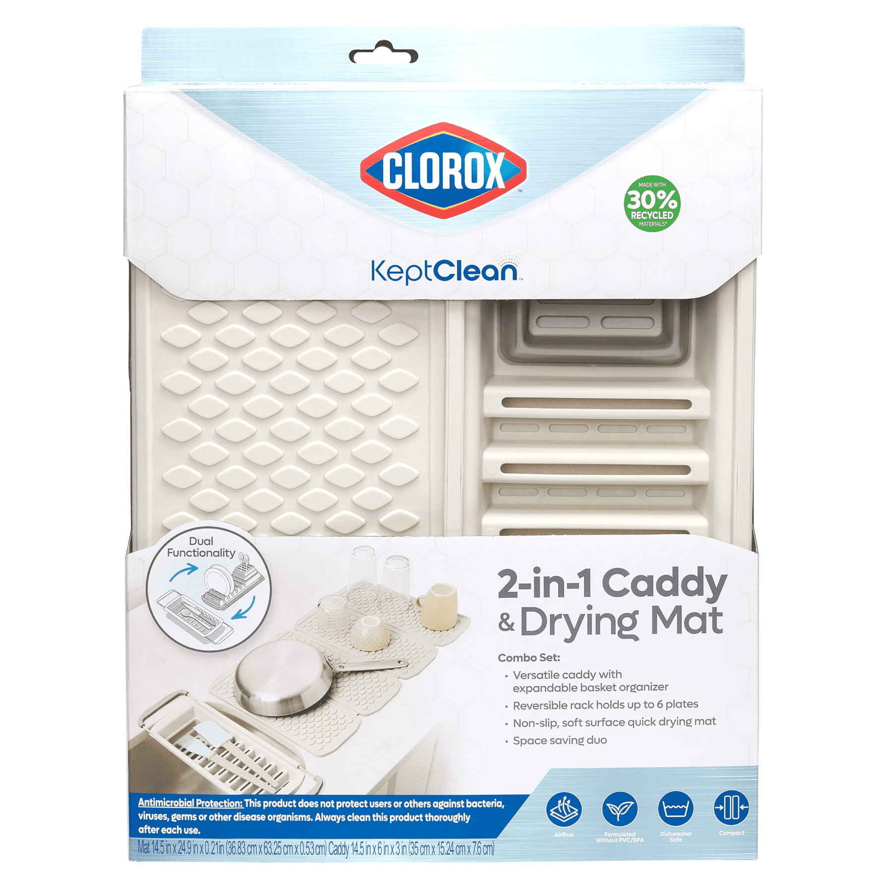 CloroxÂ® KeptClean 2-in-1 Dish Mat & Drying Rack