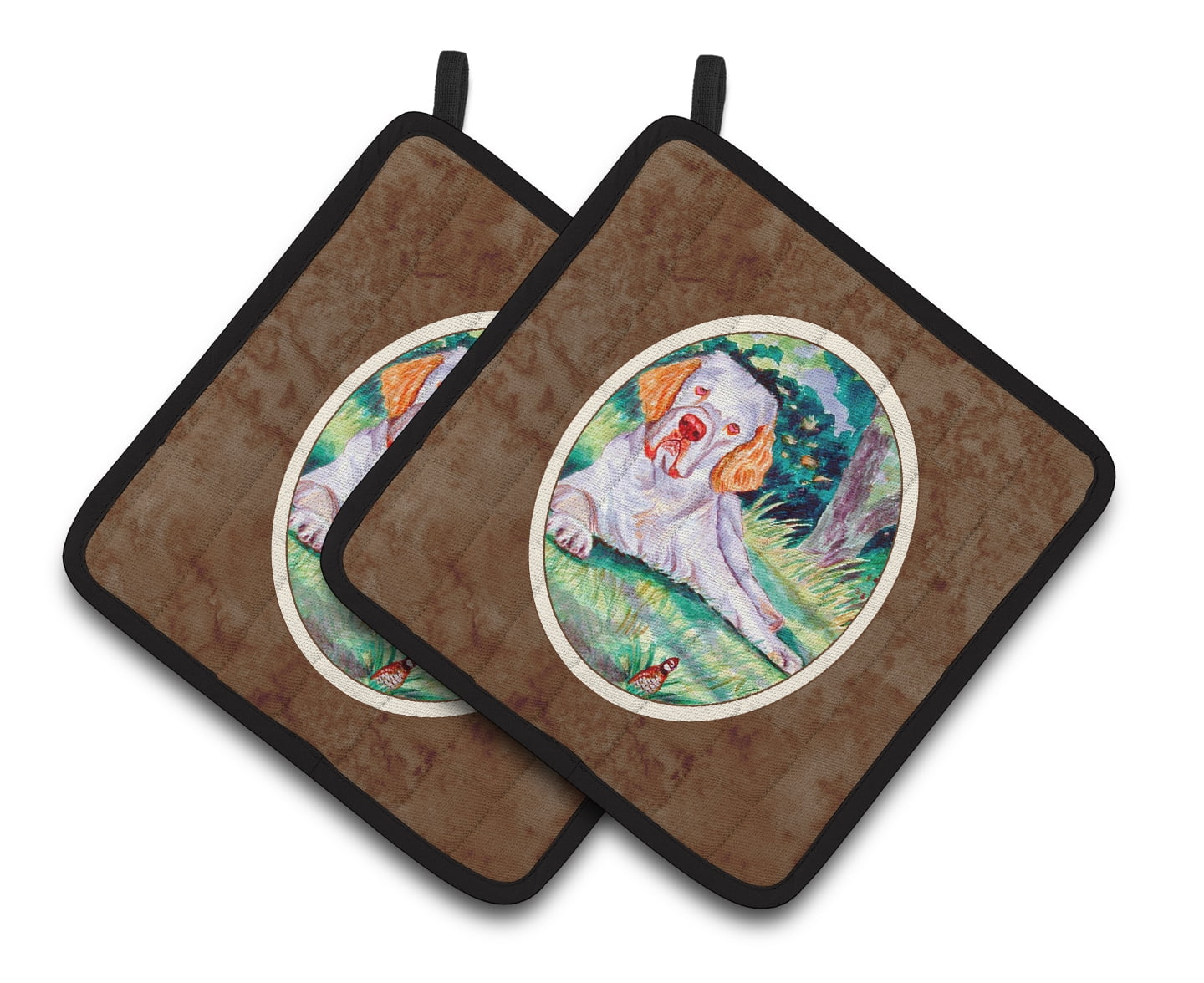 Clumber Spaniel Pair of Pot Holders