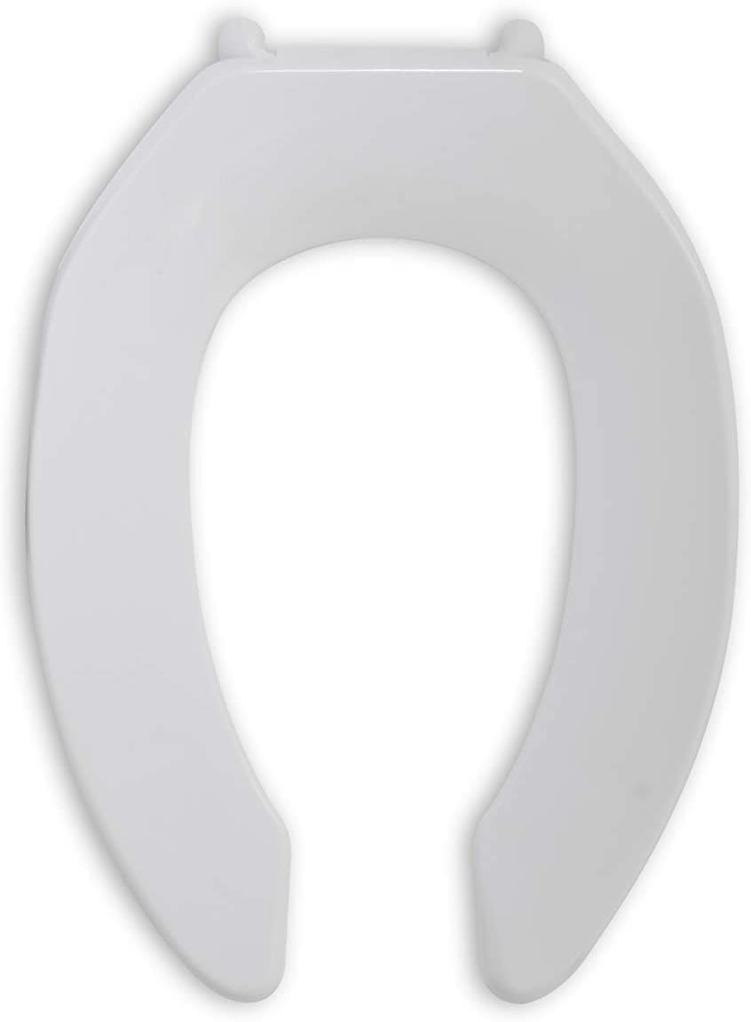 Commercial Plastic Toilet Seat with Self Sustaining Check Hinge, White