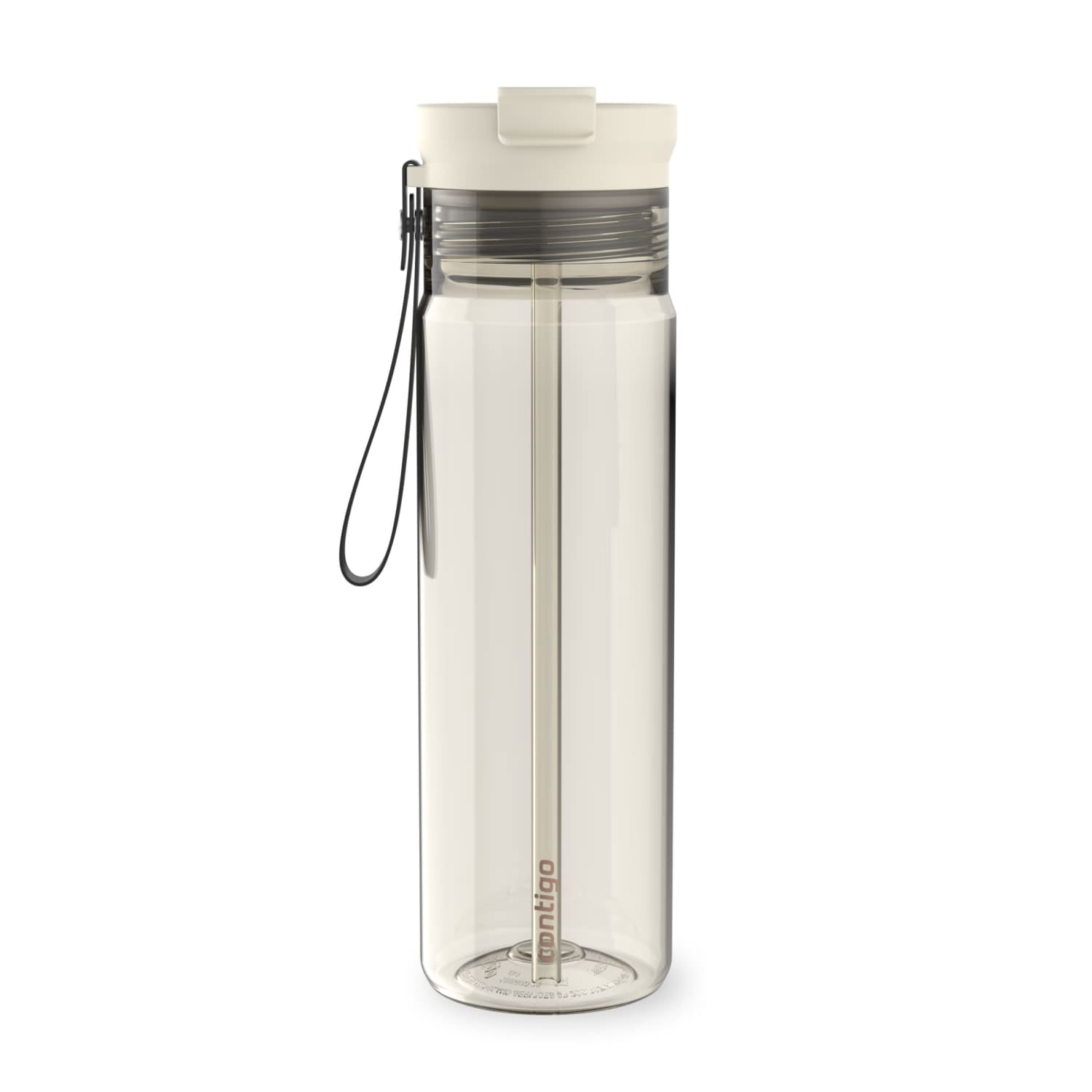 Contigo 28 oz Plastic Water Bottle Tumbler with Straw â€“ DualSip Leak-Proof Reusable Water Bottle, Spill-Proof for Bags, Carry Strap, Black/Clear