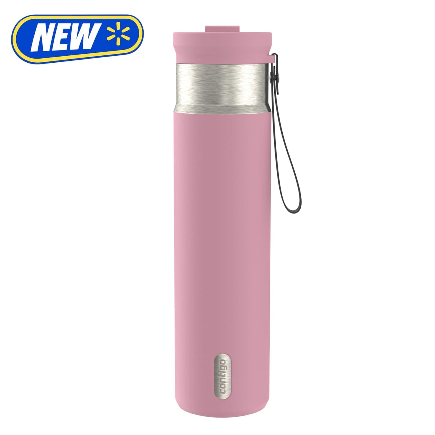 Contigo Water Bottle, 28 Oz, Stainless Steel, Vacuum Insulated Leakproof, DualSip 2-Way Lid, Pink Diamond
