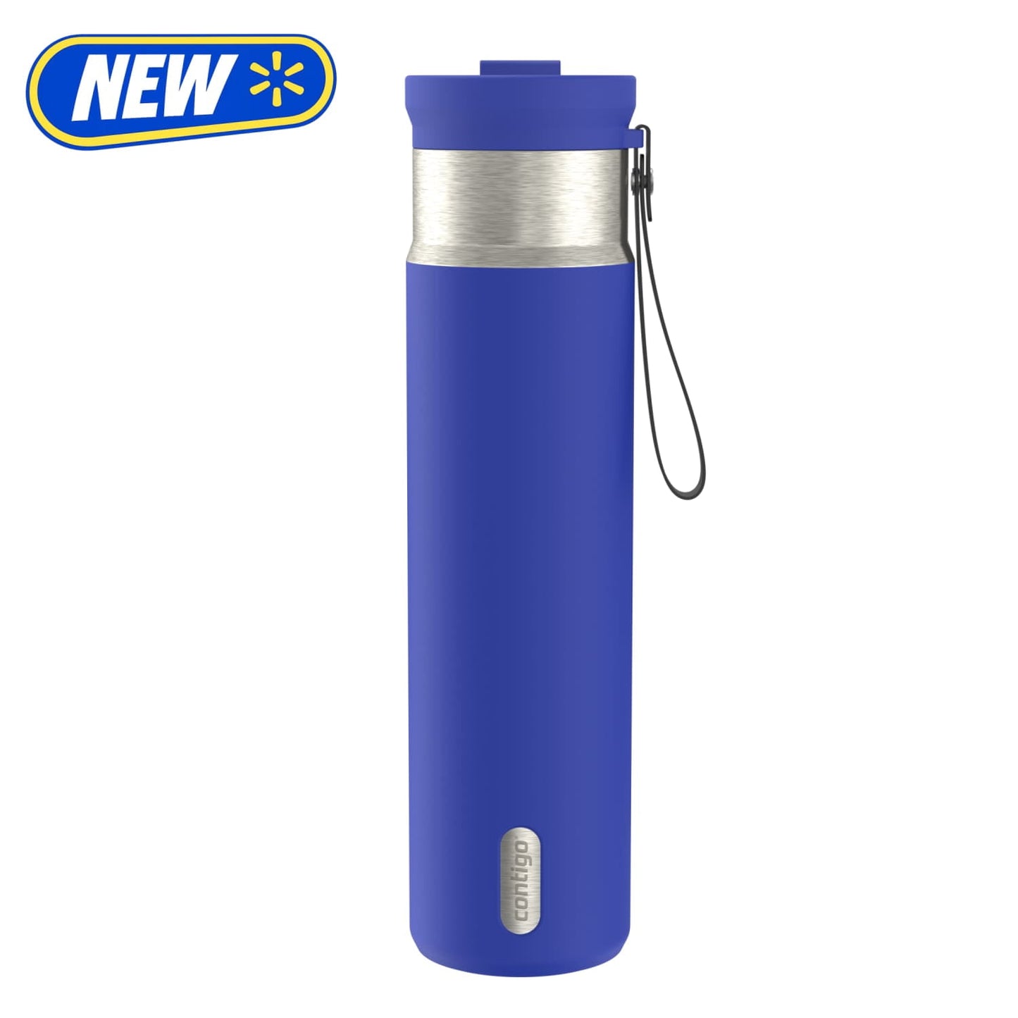 Contigo Water Bottle, 28 Oz, Stainless Steel, Vacuum Insulated Leakproof, DualSip 2-Way Lid, Wild Indigo