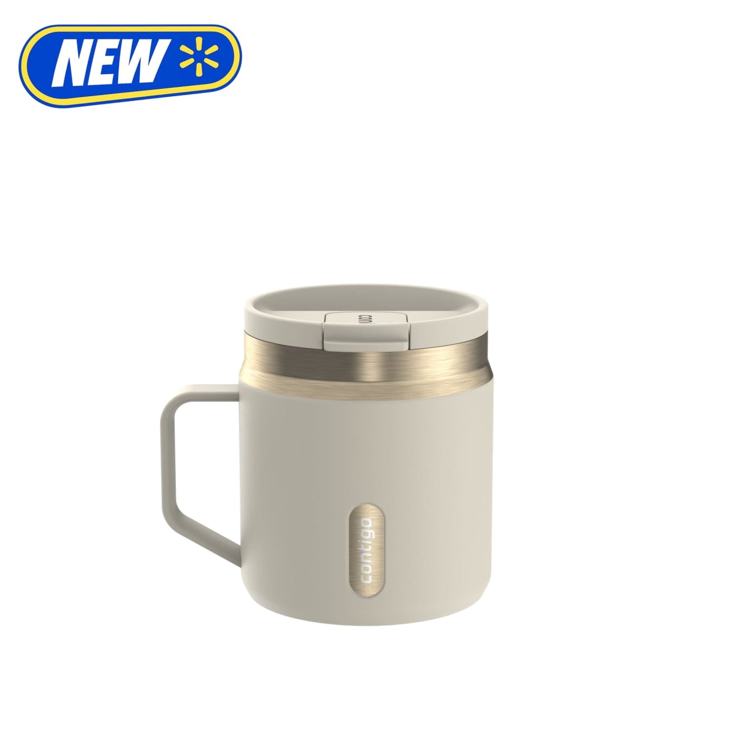 Contigo 14 oz SnapSeal Leak-Proof Stainless Steel Coffee Mug â€“ Keeps Drinks Hot, Office & Home Friendly, Easy-Sip Lid, Cream/Champagne