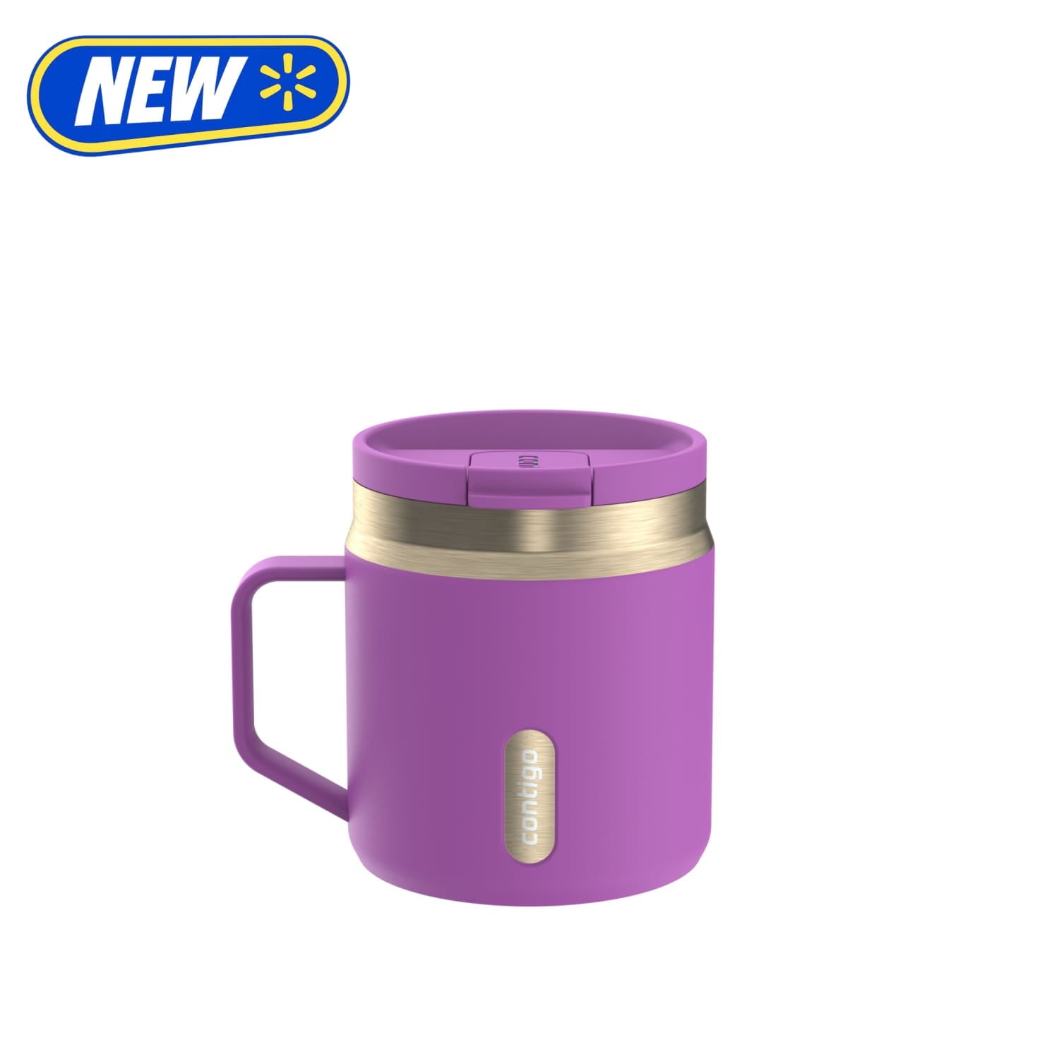 Contigo 14 oz SnapSeal Leak-Proof Stainless Steel Coffee Mug â€“ Keeps Drinks Hot, Office & Home Friendly, Easy-Sip Lid, Purple/Champagne