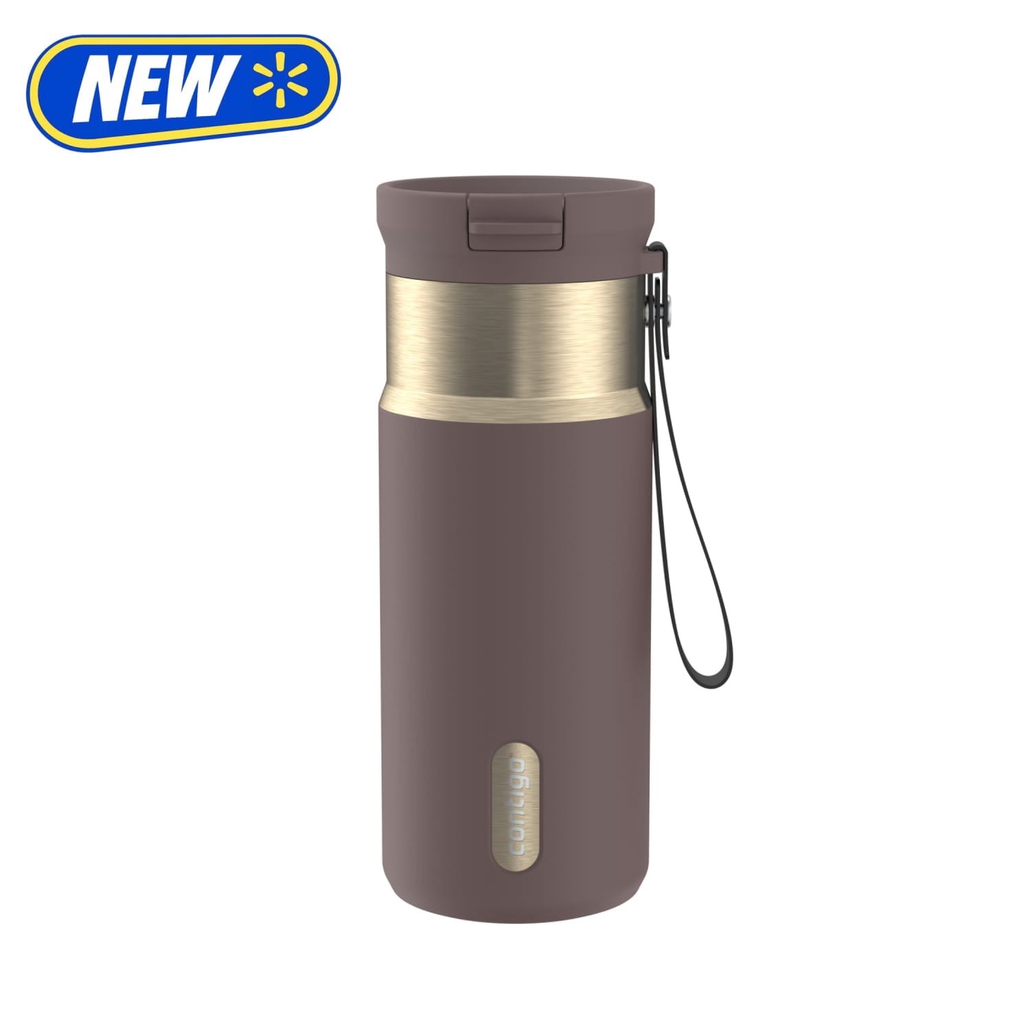 Contigo SnapSeal 16 oz Leakproof Stainless Steel Water Bottle with Carrying Strap