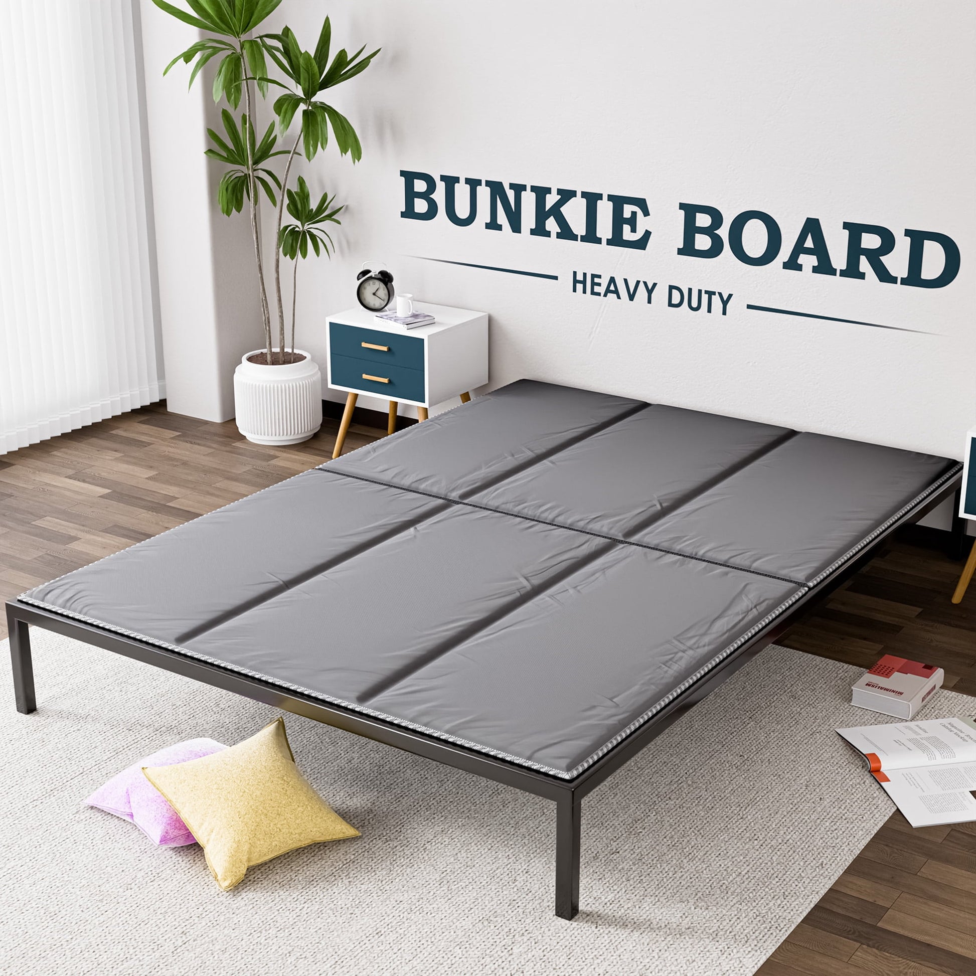 Continental Sleep, 15mm Bunkie Board Full 54x75, Heavy Duty Under Mattress Support, Low Profile Bed Support Board for Slatted bed frame, No Box Spring Needed, Noise Free, Non-Slip,