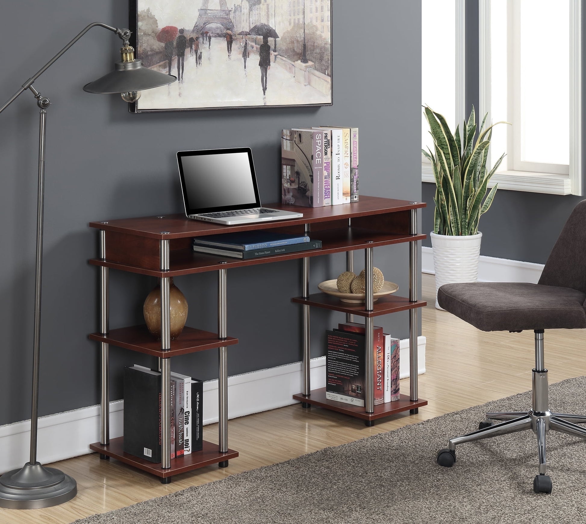 Designs2Go No Tools Student Desk, Cherry
