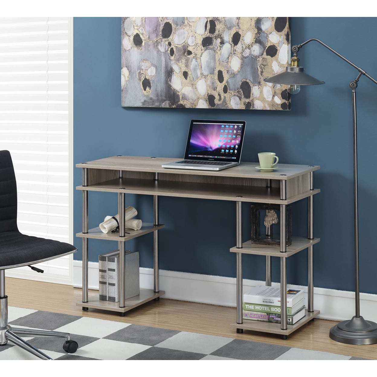 Convenience Concepts Designs2Go Writing Desk in Ice Off White Wood Finish
