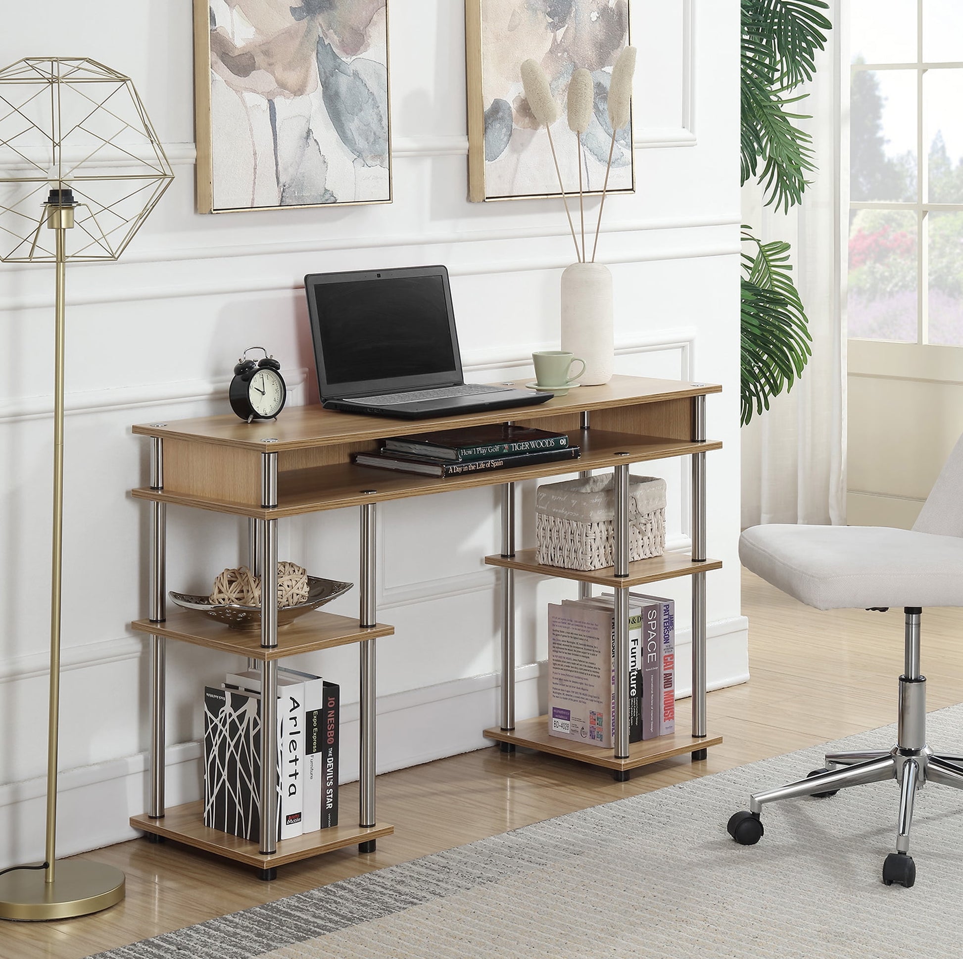 Convenience Concepts Designs2Go Escritorio para Estudiante sin Herramientas con Acabado en Madera de Roble Claro