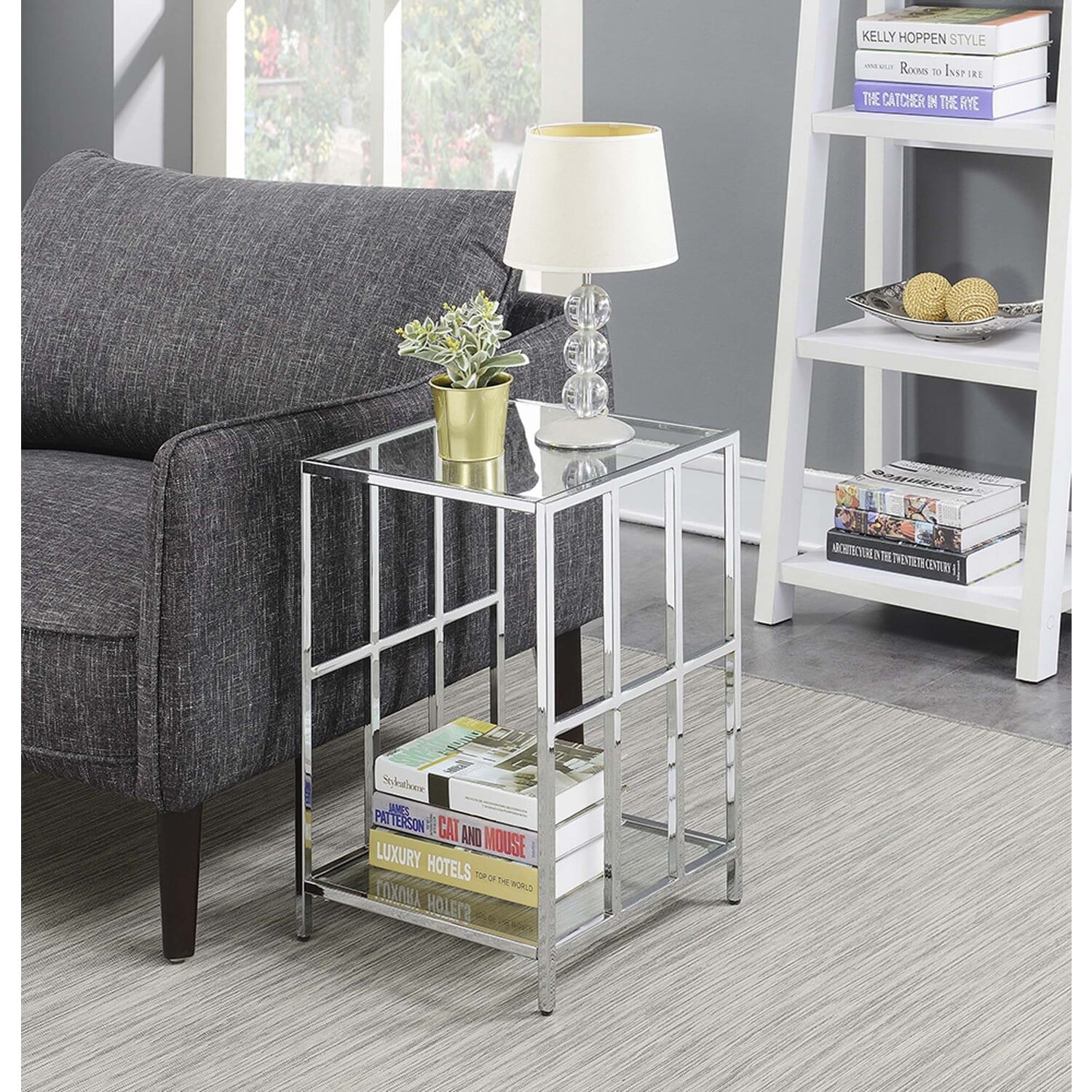 Mission Glass End Table