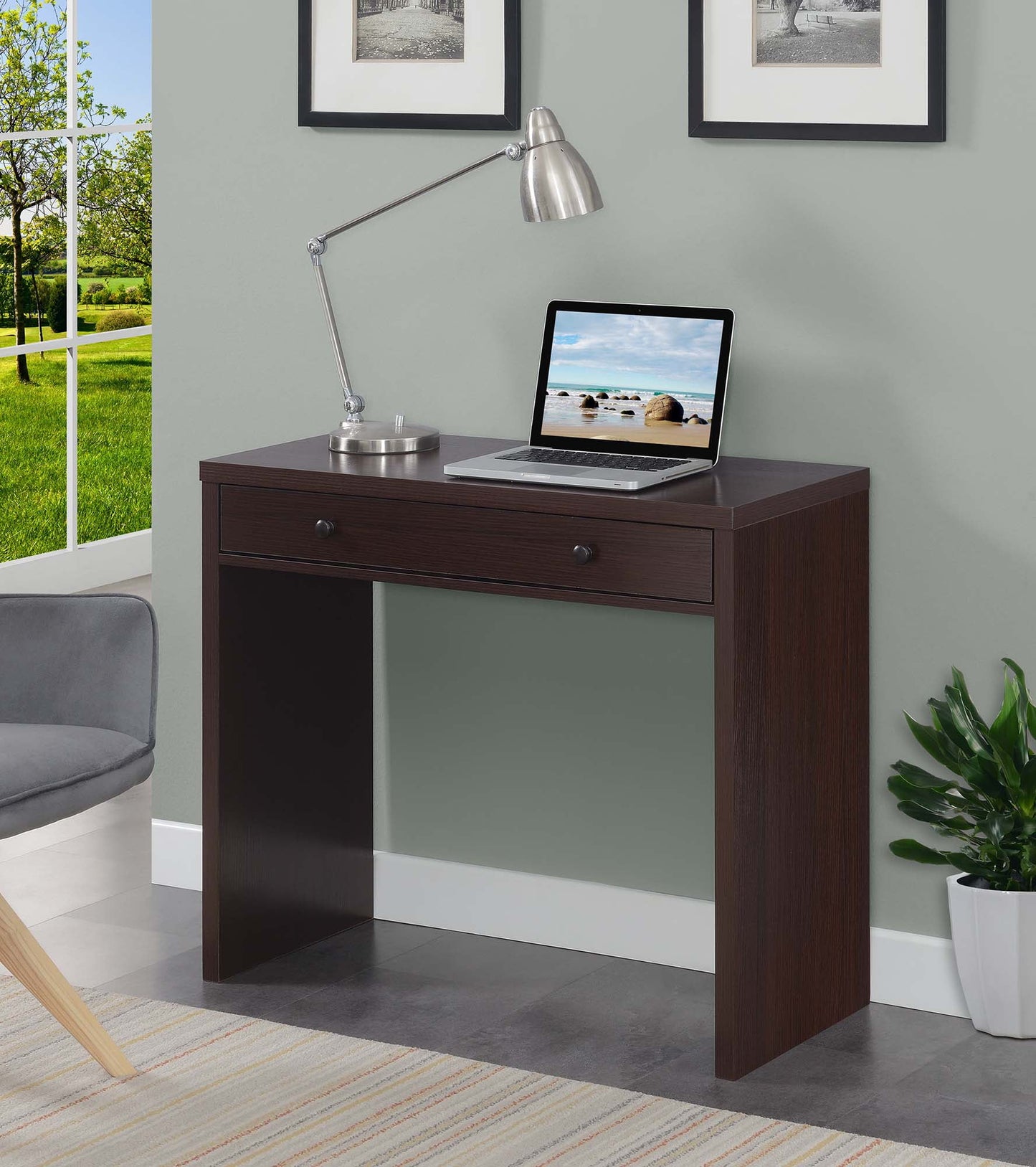 Convenience Concepts Northfield 30 inches Tall 1 Drawer 36-inch Desk, Espresso, All Ages