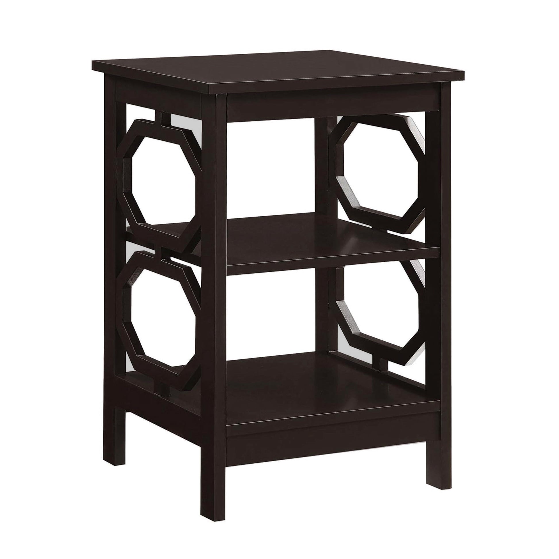 Convenience Concepts Omega End Table with Shelf, Espresso
