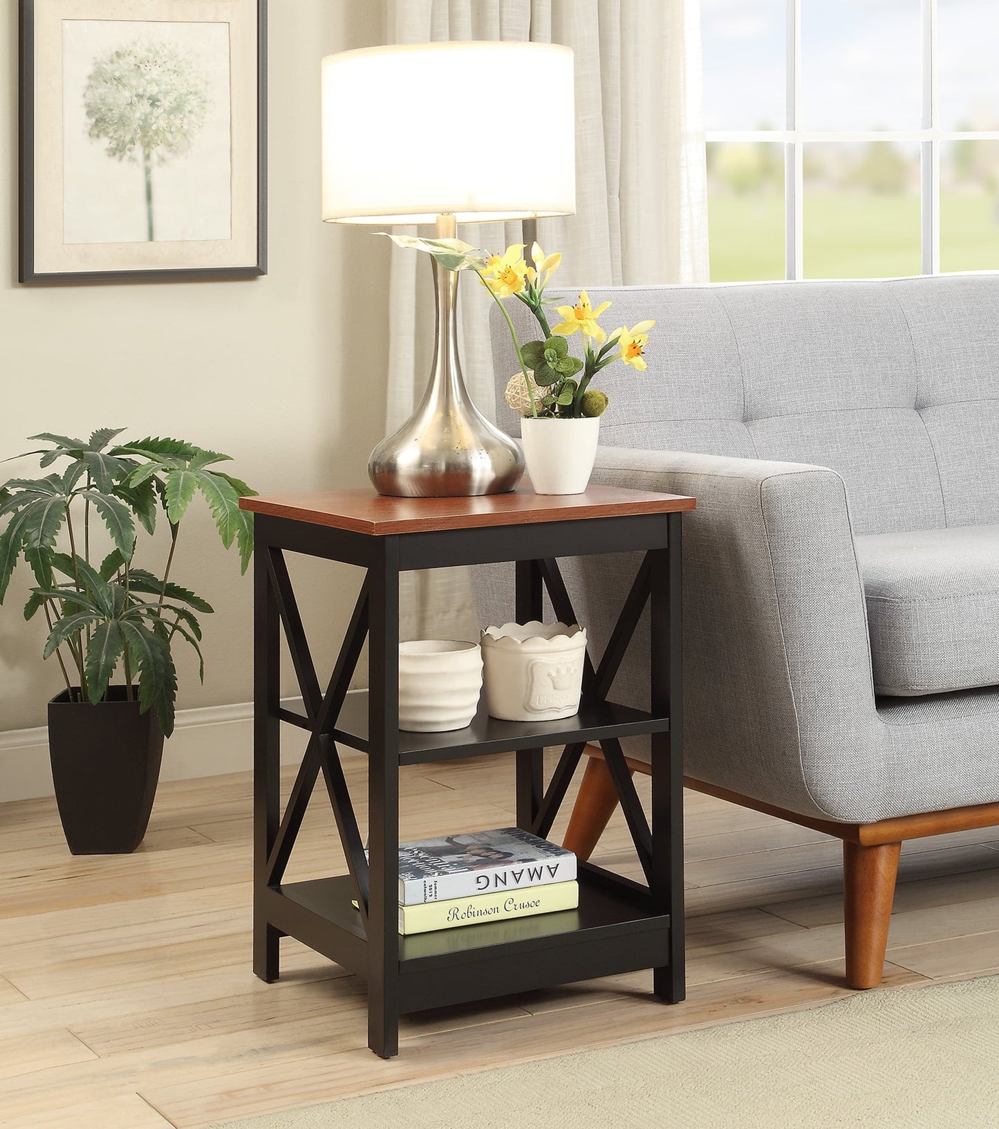 Convenience Concepts Oxford End Table with Open Shelf Storage
