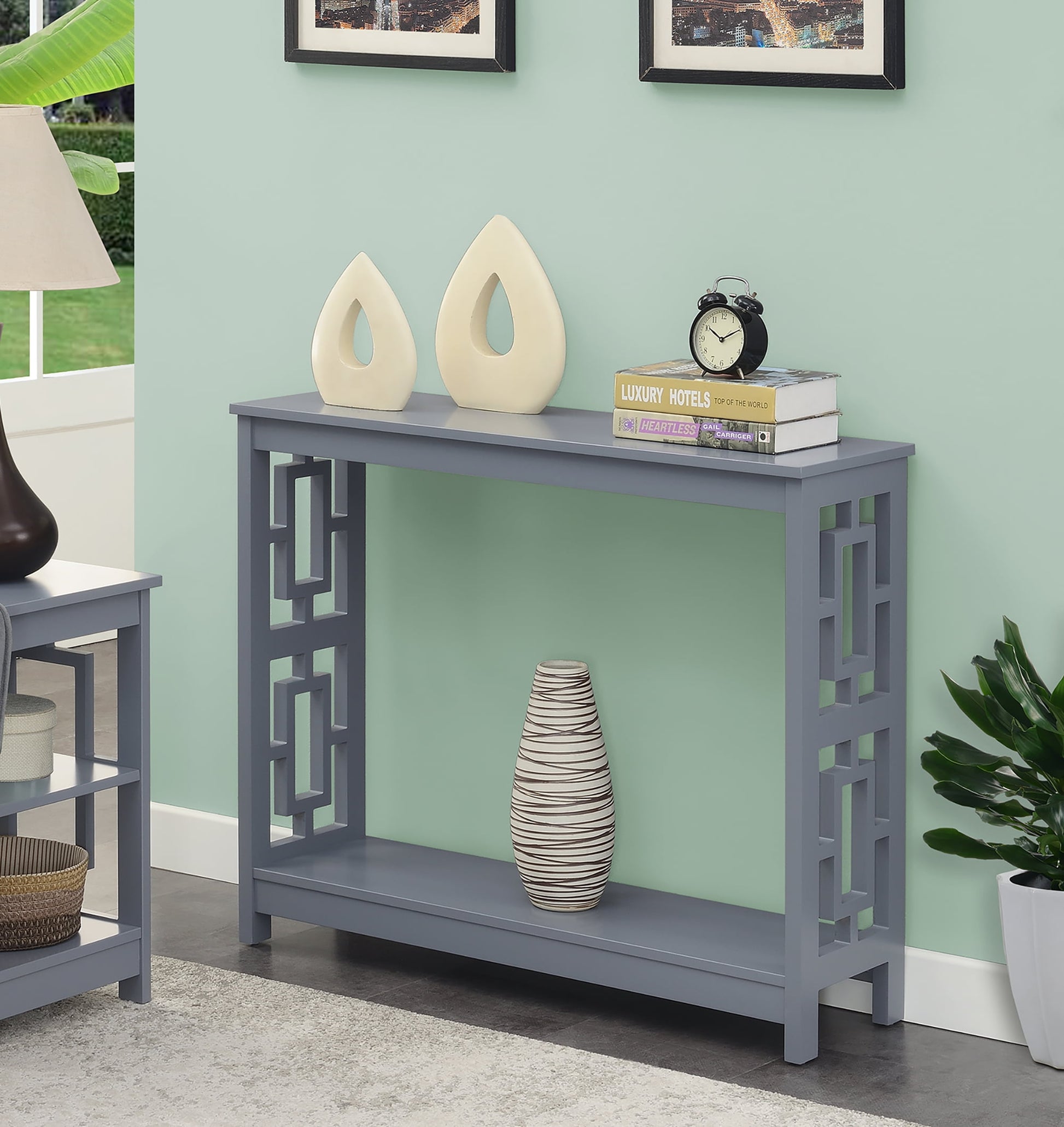 Convenience Concepts Town Square Console Table, Gray