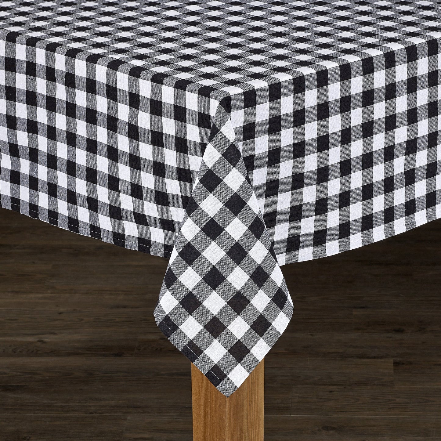 Conventry Black Buffalo Check 100% Cotton Tablecloth 60"X84"