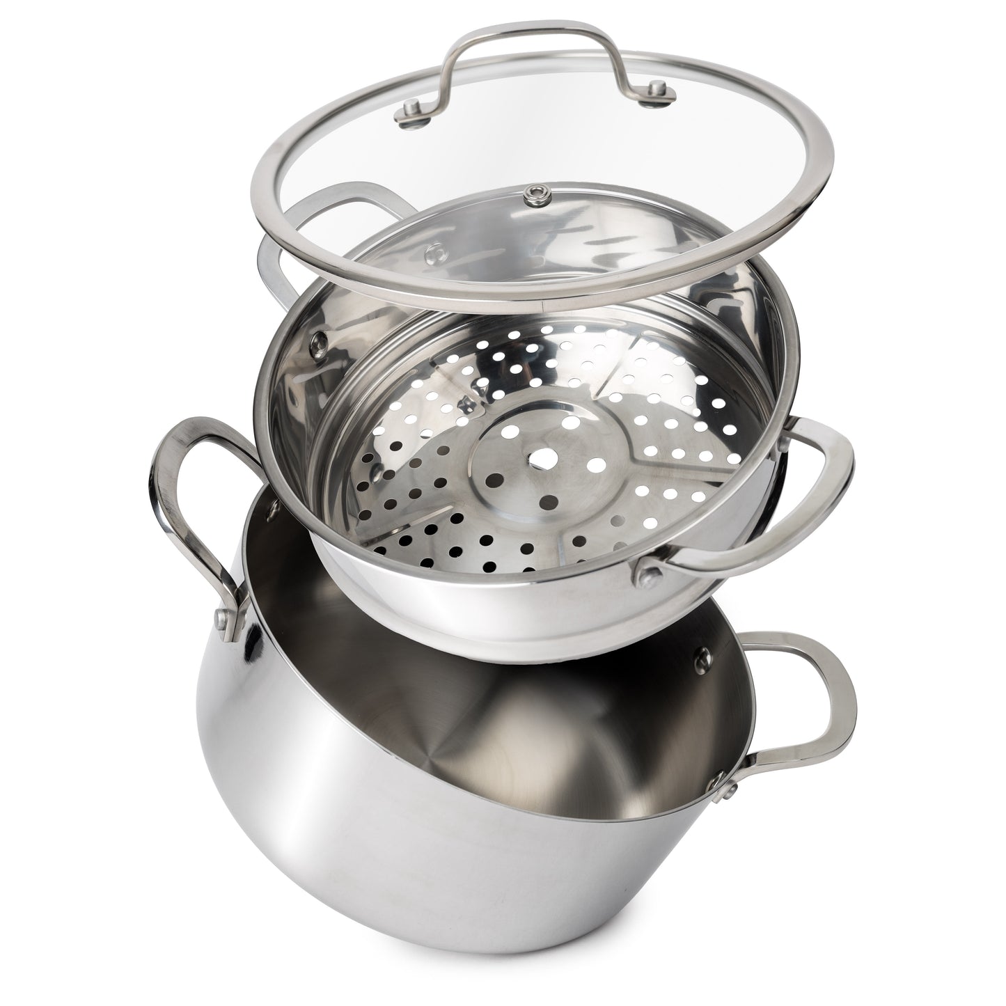 Coreclad Tri-Ply Stainless Steel 5-Quart Casserole with Steamer, Induction Ready