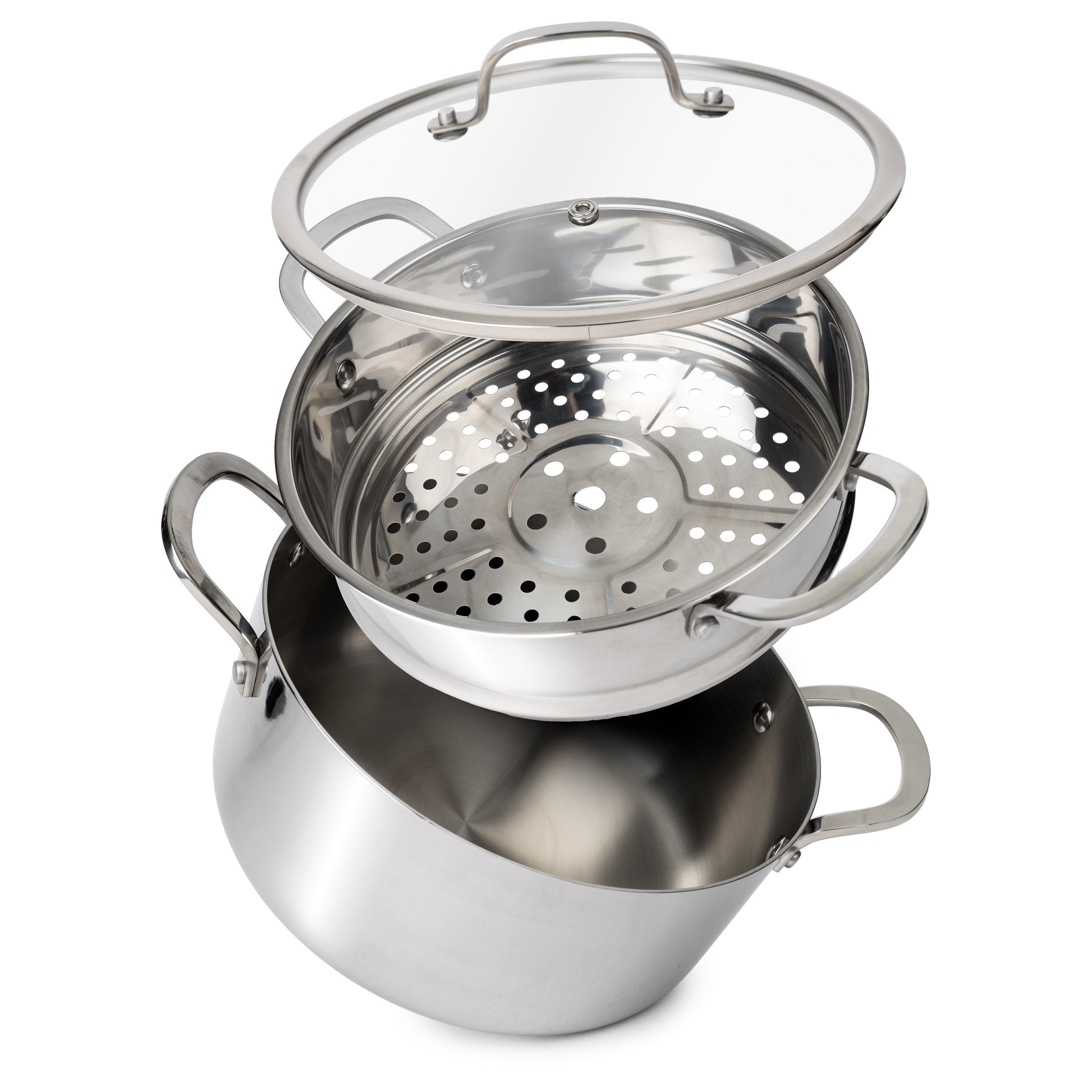 Coreclad Tri-Ply Stainless Steel 5-Quart Casserole with Steamer, Induction Ready