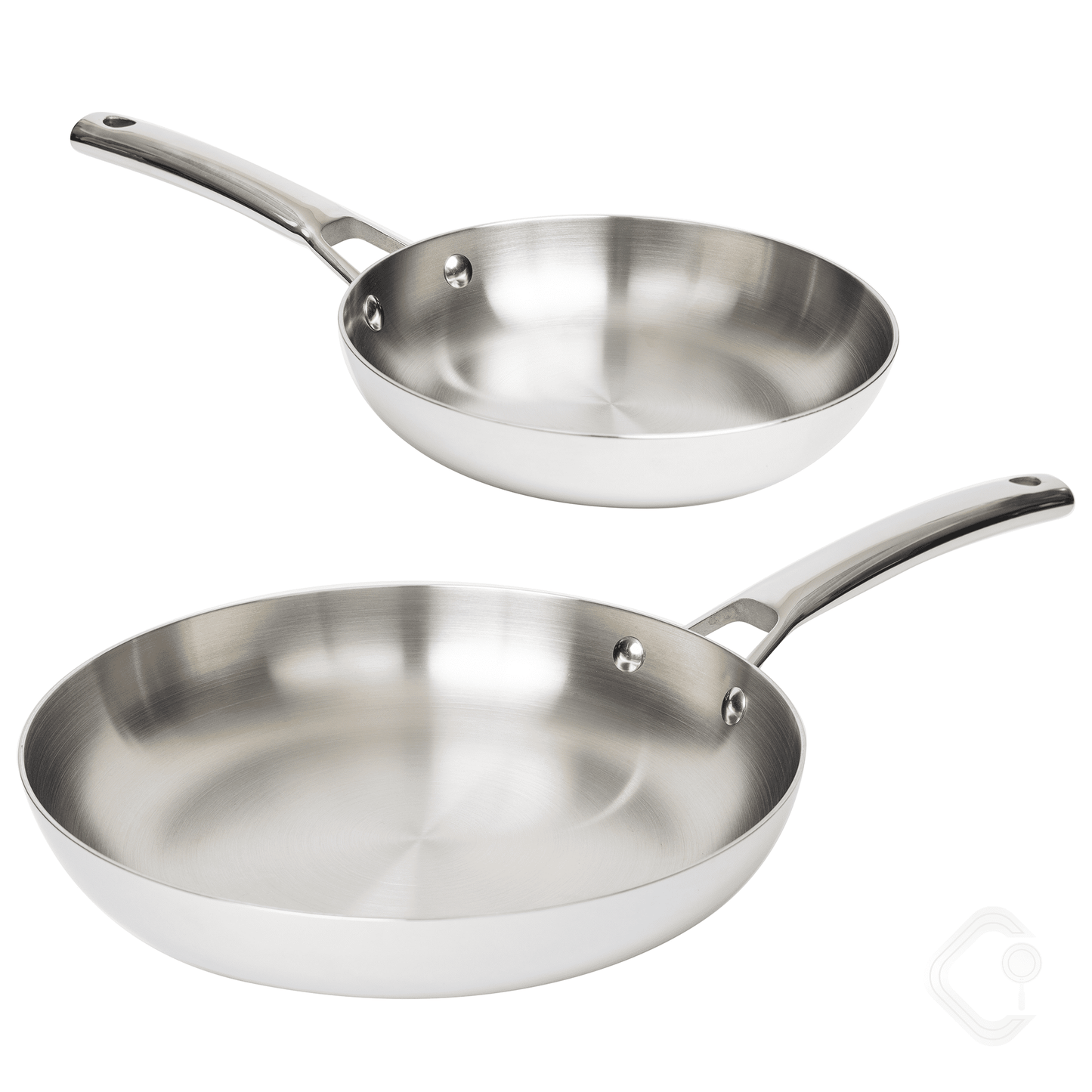 CoreClad Tri-Ply Stainless Steel Frying Pan Set, 9" & 11" Induction Compatible