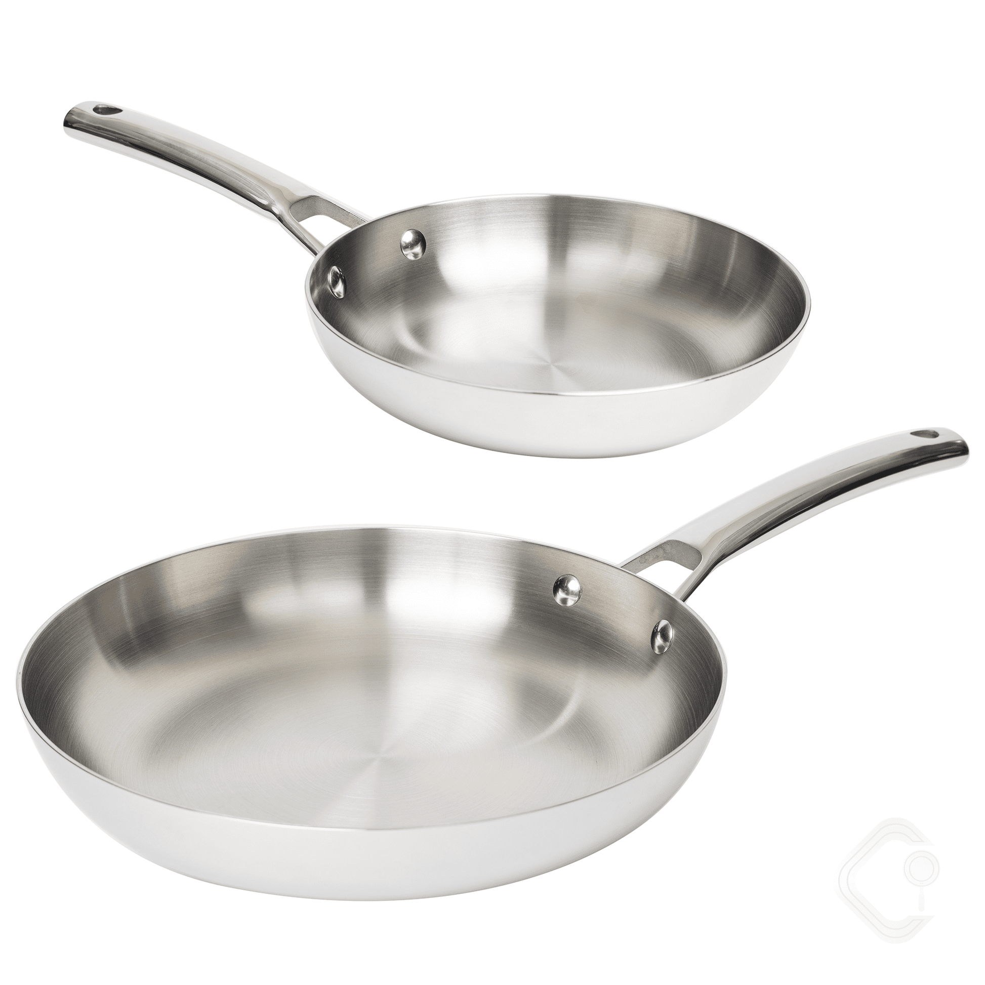 CoreClad Tri-Ply Stainless Steel Frying Pan Set, 9" & 11" Induction Compatible