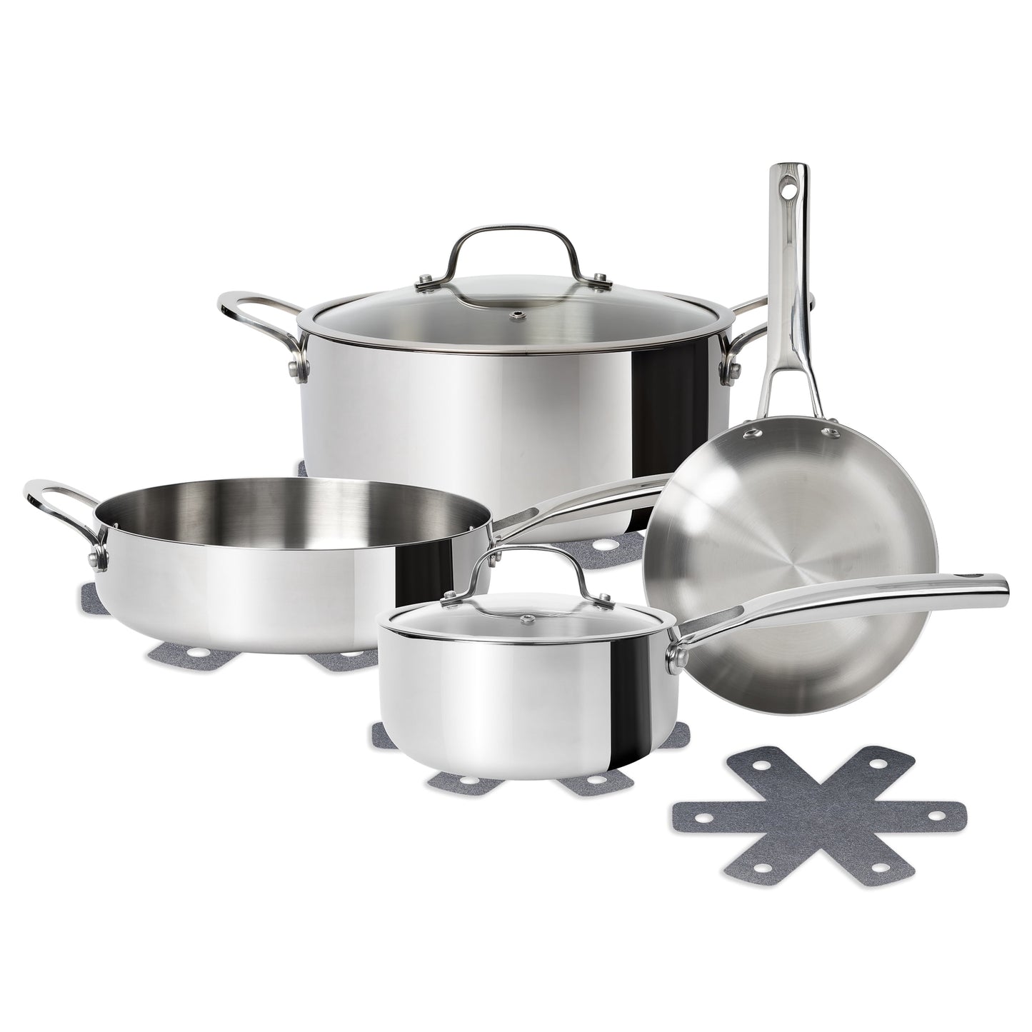CoreClad 13-Piece Tri-Ply Stainless Steel Cookware Set, Induction Ready