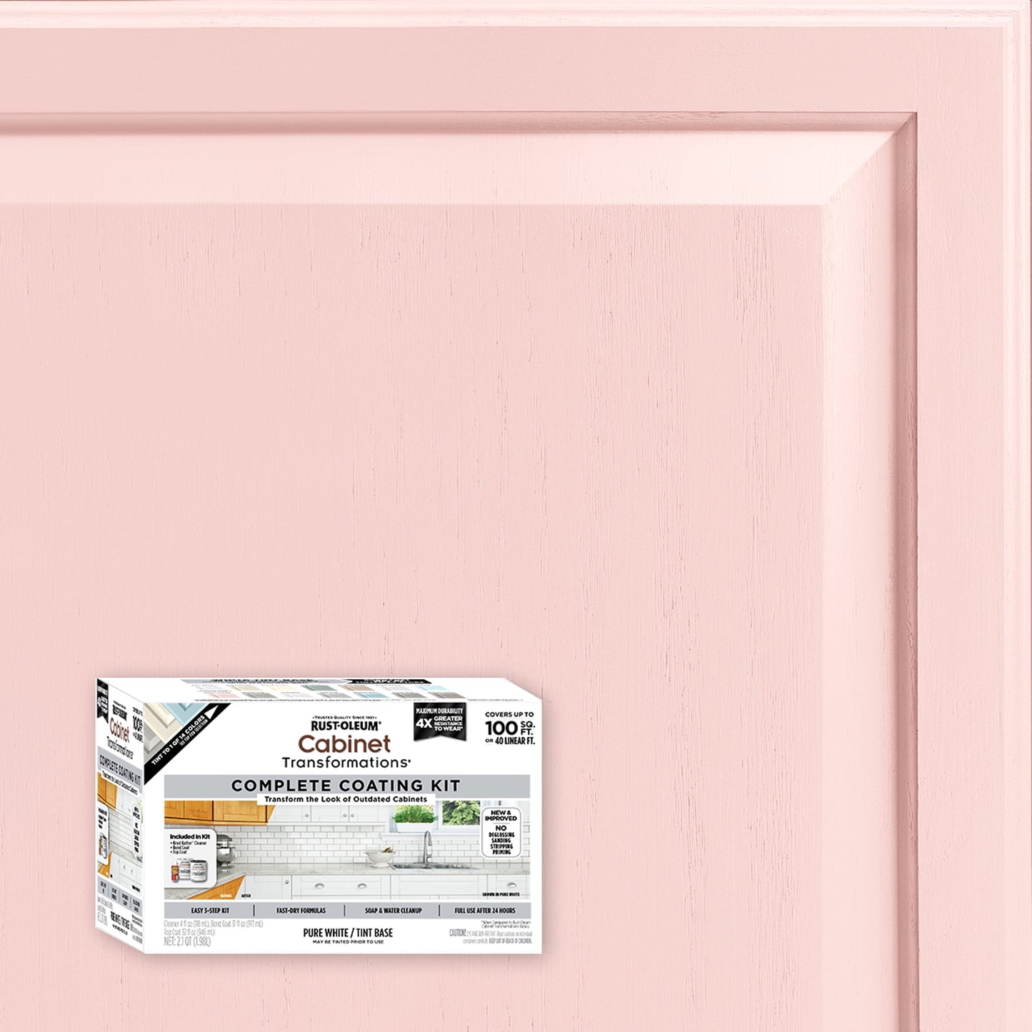 Cotton Candy, Rust-Oleum Cabinet Transformations Satin Coating Kit-37467816T, Quart