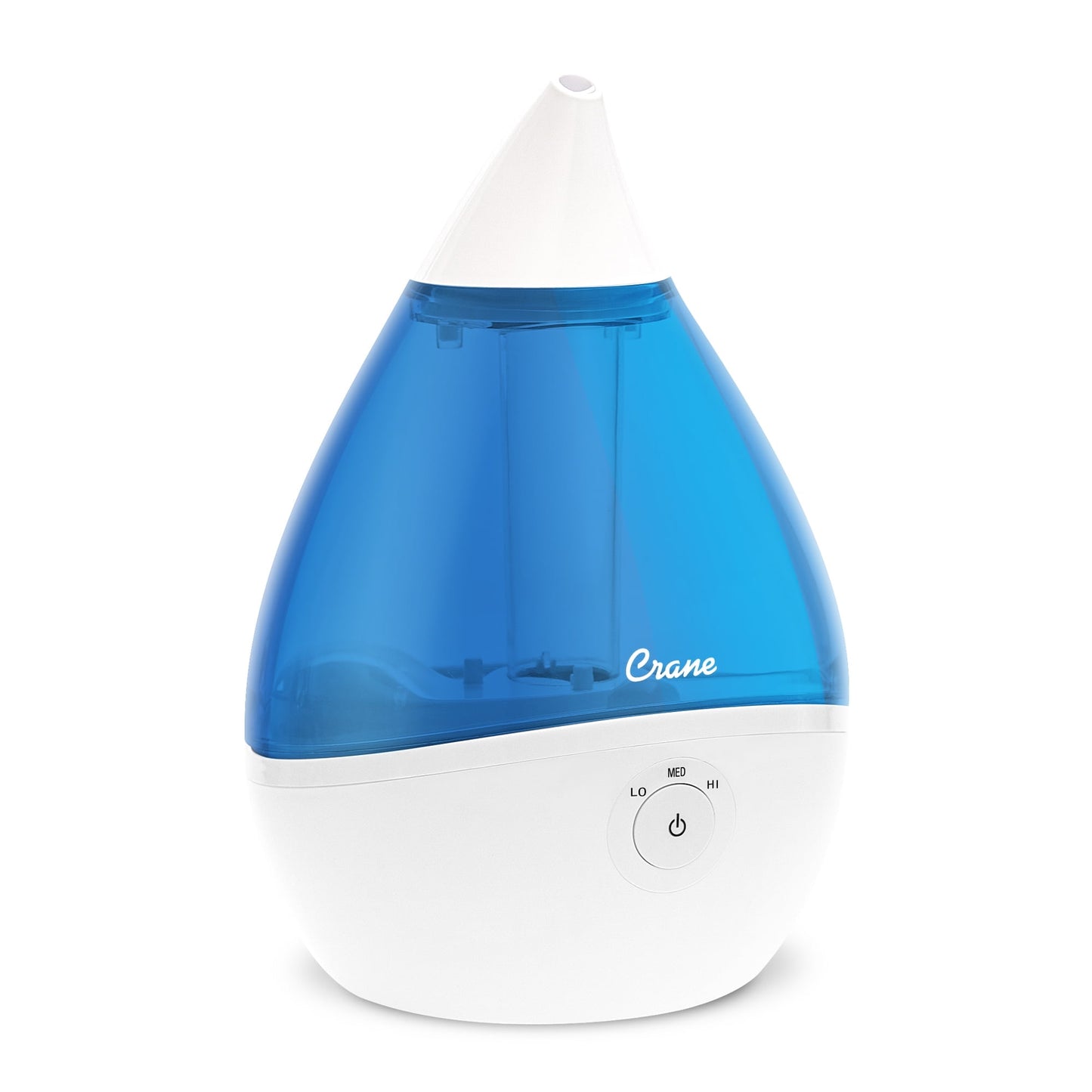 Crane Humidificador de Niebla FrÃ­a UltrasÃ³nico con Gotas 0,5 Galones, Tiempo de Funcionamiento de 15 Horas, Bandeja de Vapor Opcional, Cobertura de 250 Pies Cuadrados, Transparente/blanco