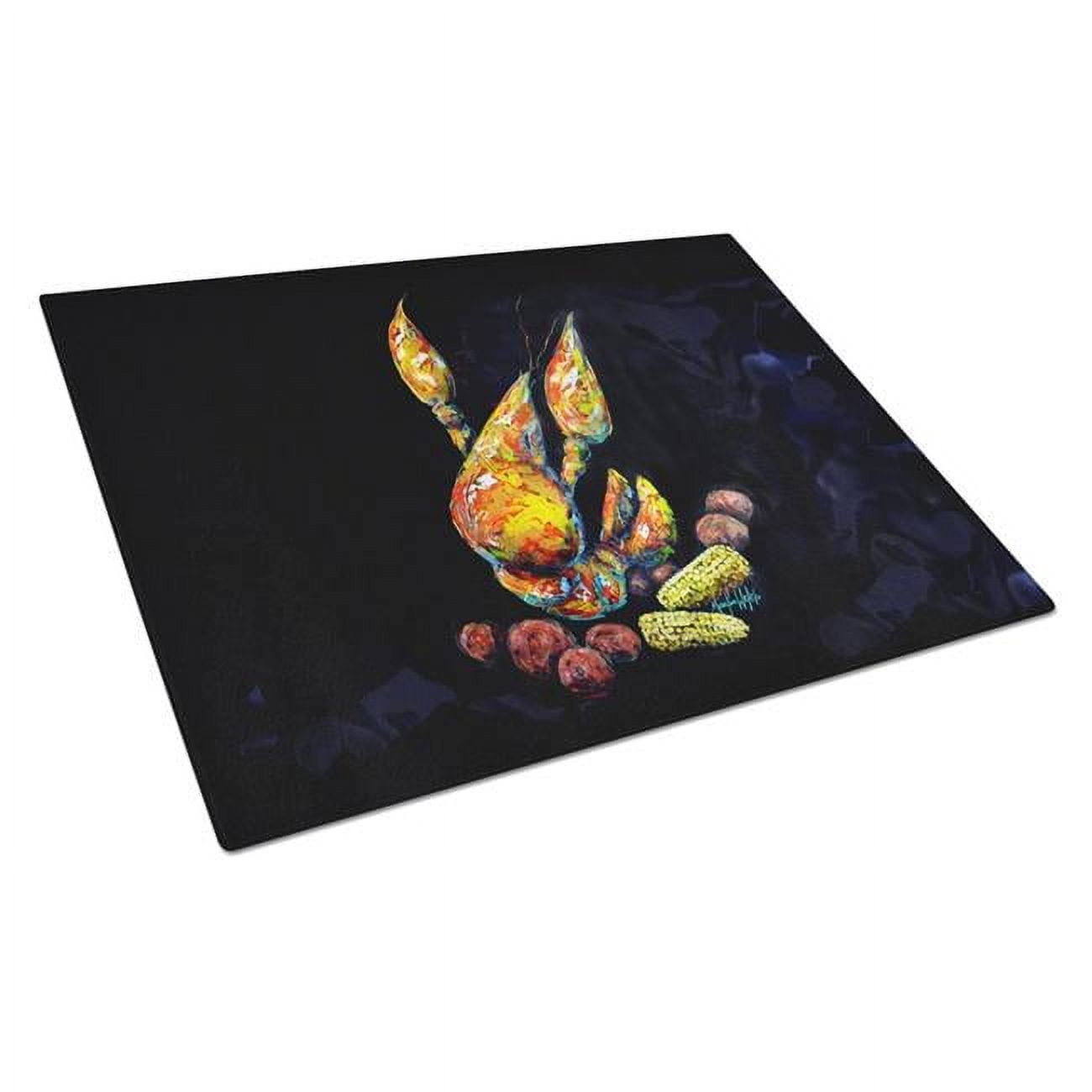 Crawfish Boiling Pot Glass Cutting Board 12 in x 15 in
