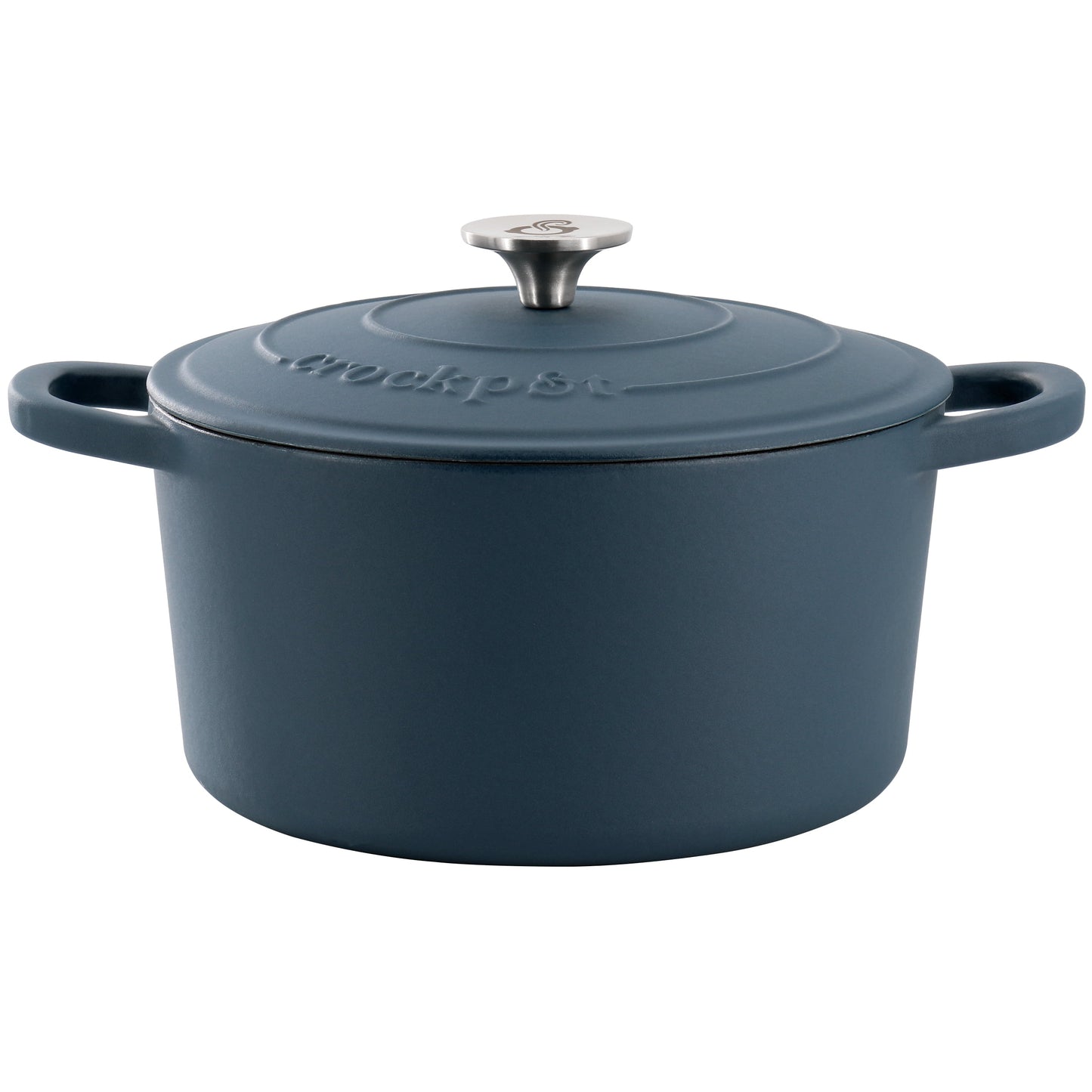 Crockpot Artisan 7 Quart Enameled Cast Iron Dutch Oven in Matte Navy Blue