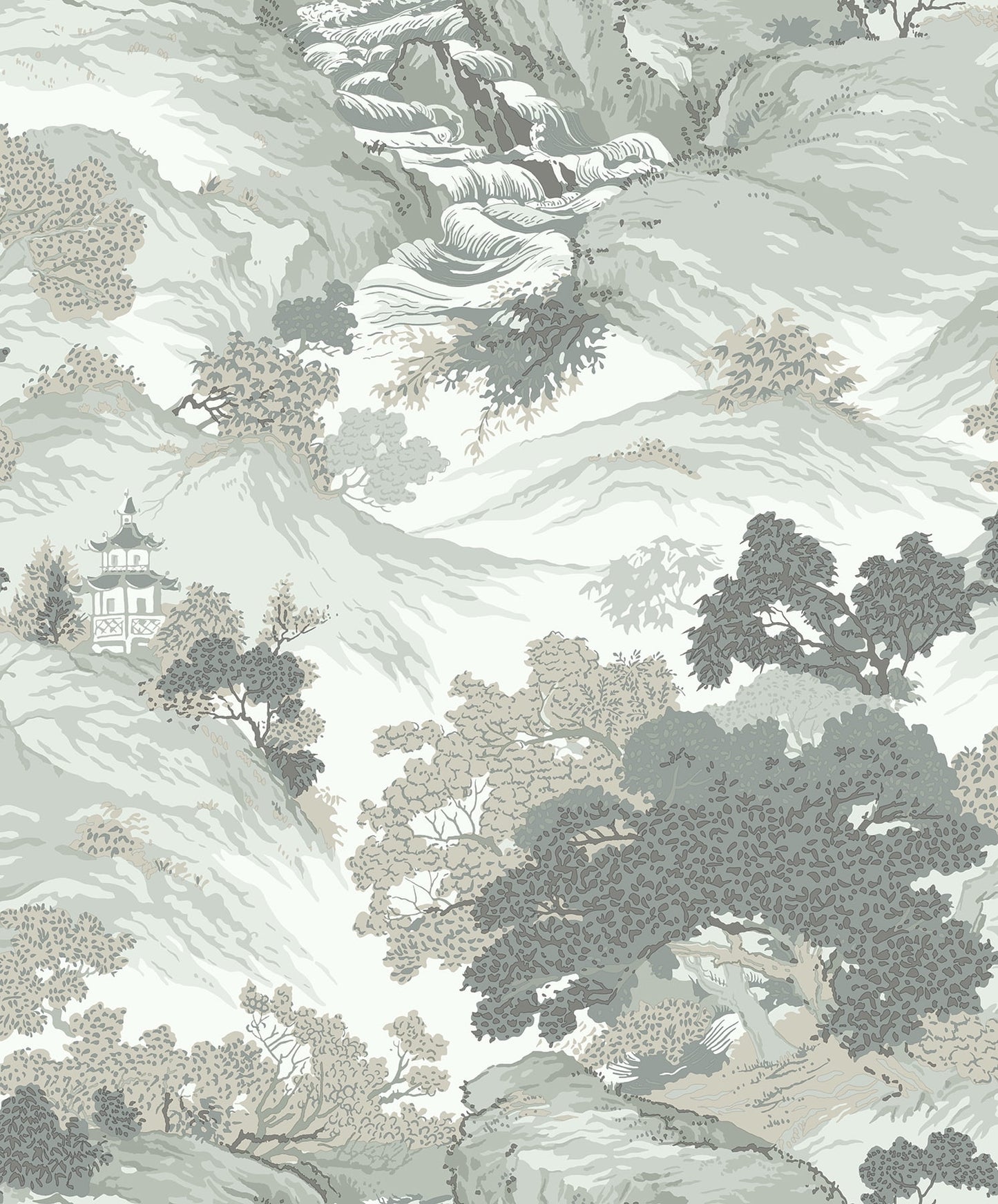 Ordos Light Green Eastern Toile Wallpaper