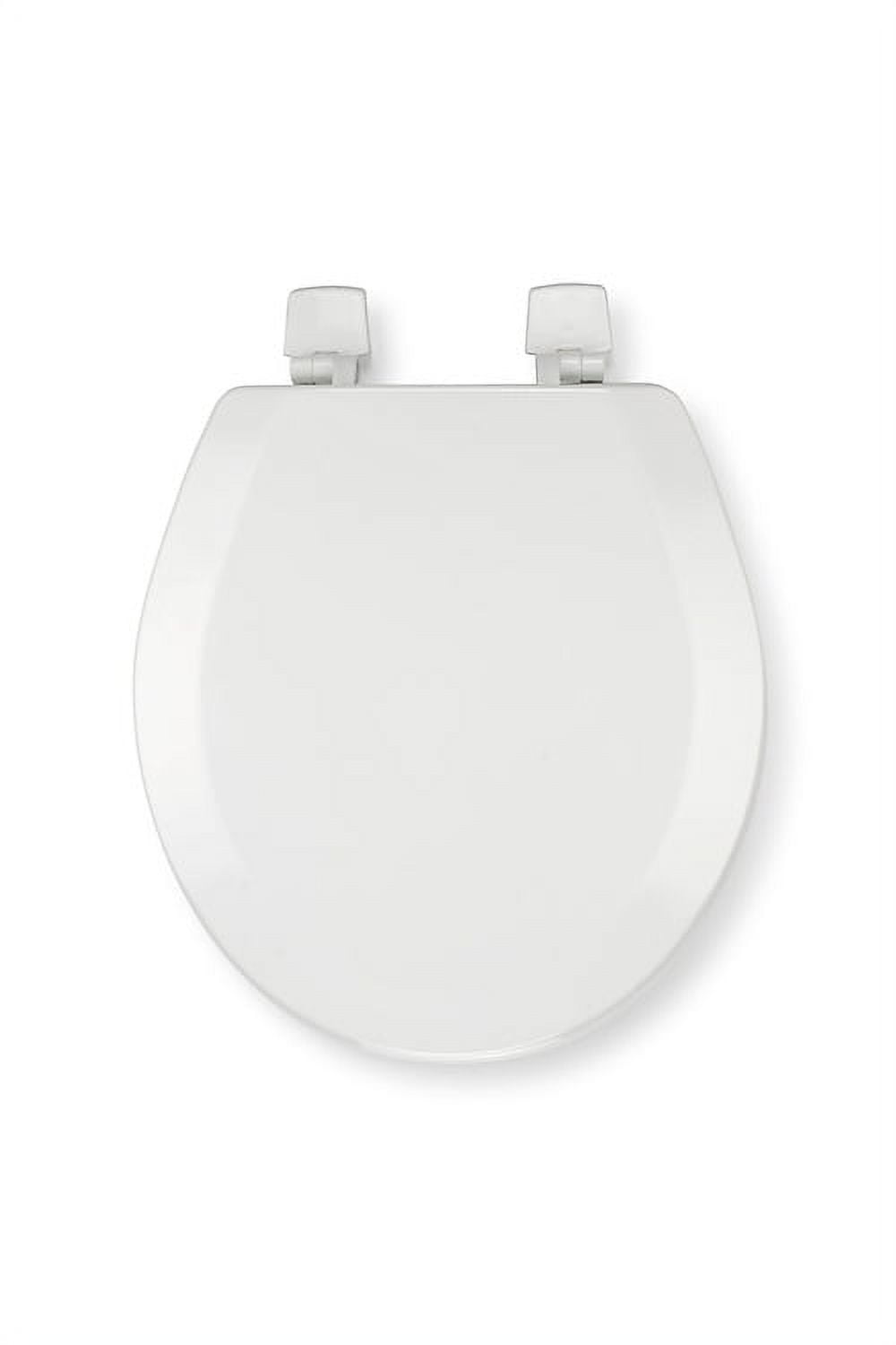 Croydex Bidwell 17" Round Stick -Tightâ„¢ Wood Toilet Seat in White