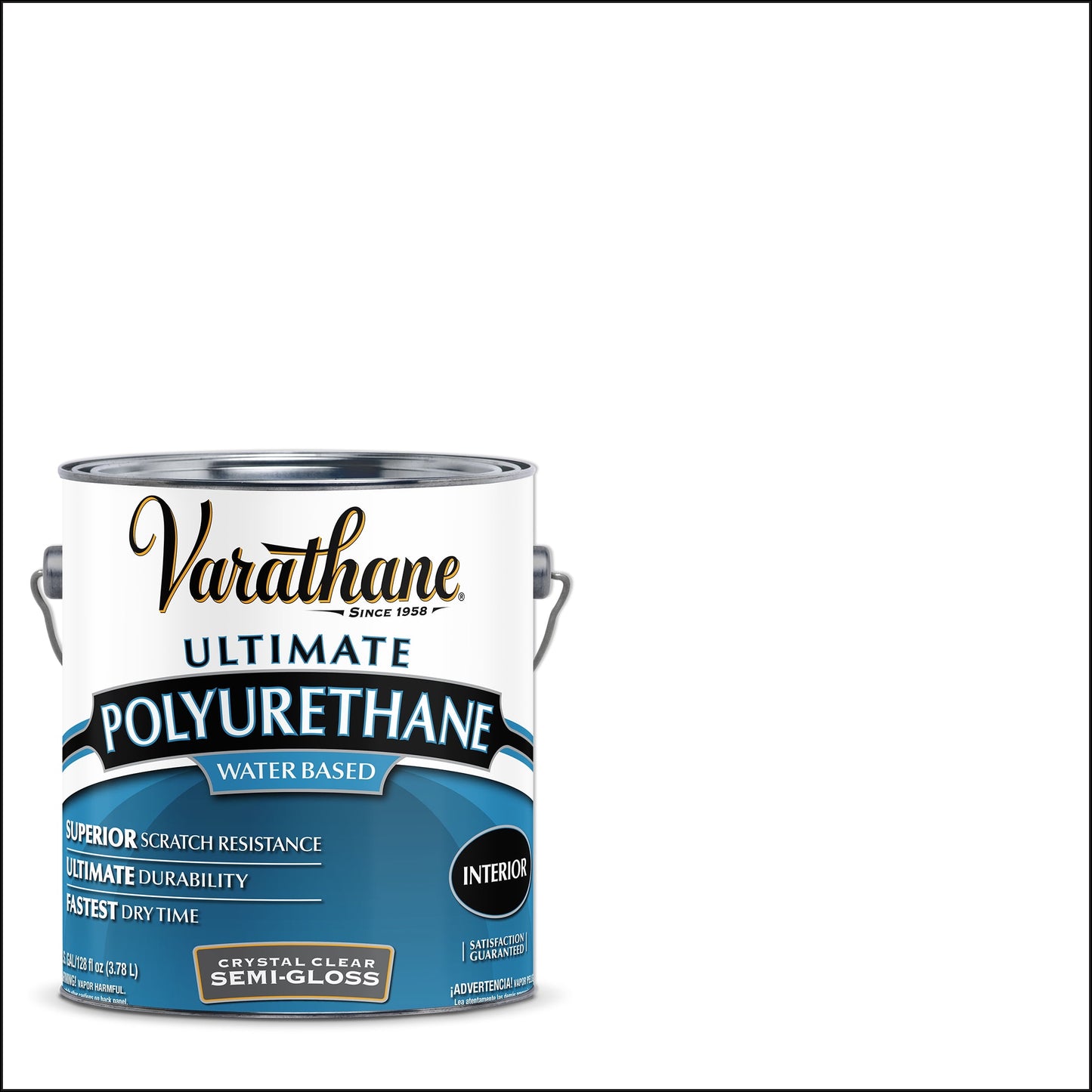 Crystal Clear, Varathane Semi-Gloss Water-Based Ultimate Polyurethane- Gallon, 1 Pack