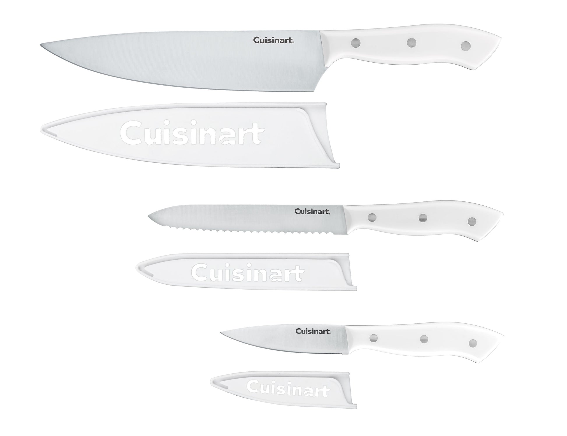 Cuisinart Classic Triple Rivet Stainless Steel 3 Piece Knife Block Set with Blade Guards