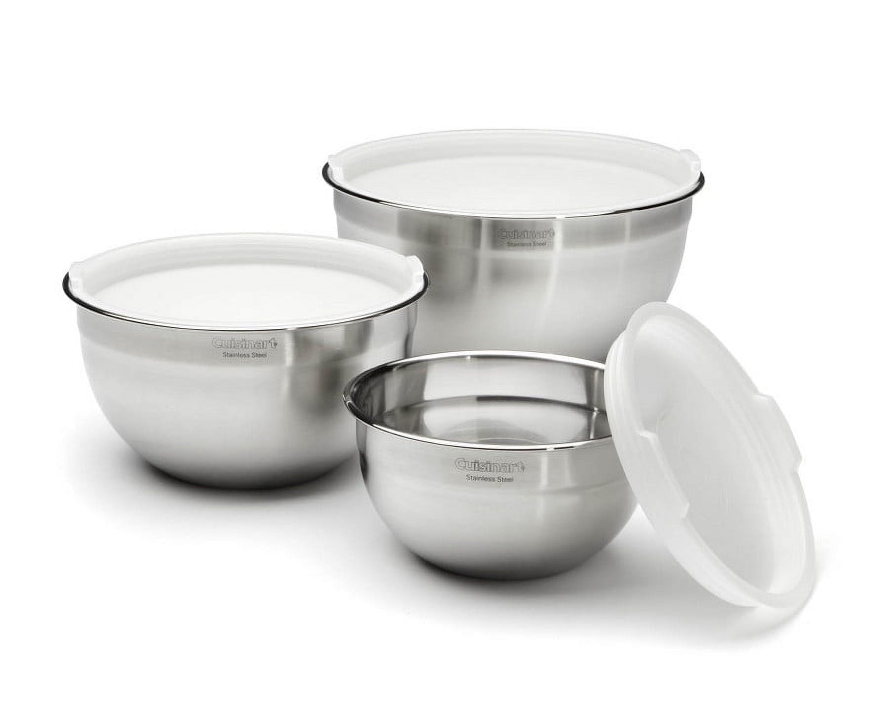 Cuisinart Non-Handled Stainless Steel Mixing Bowls with Lids