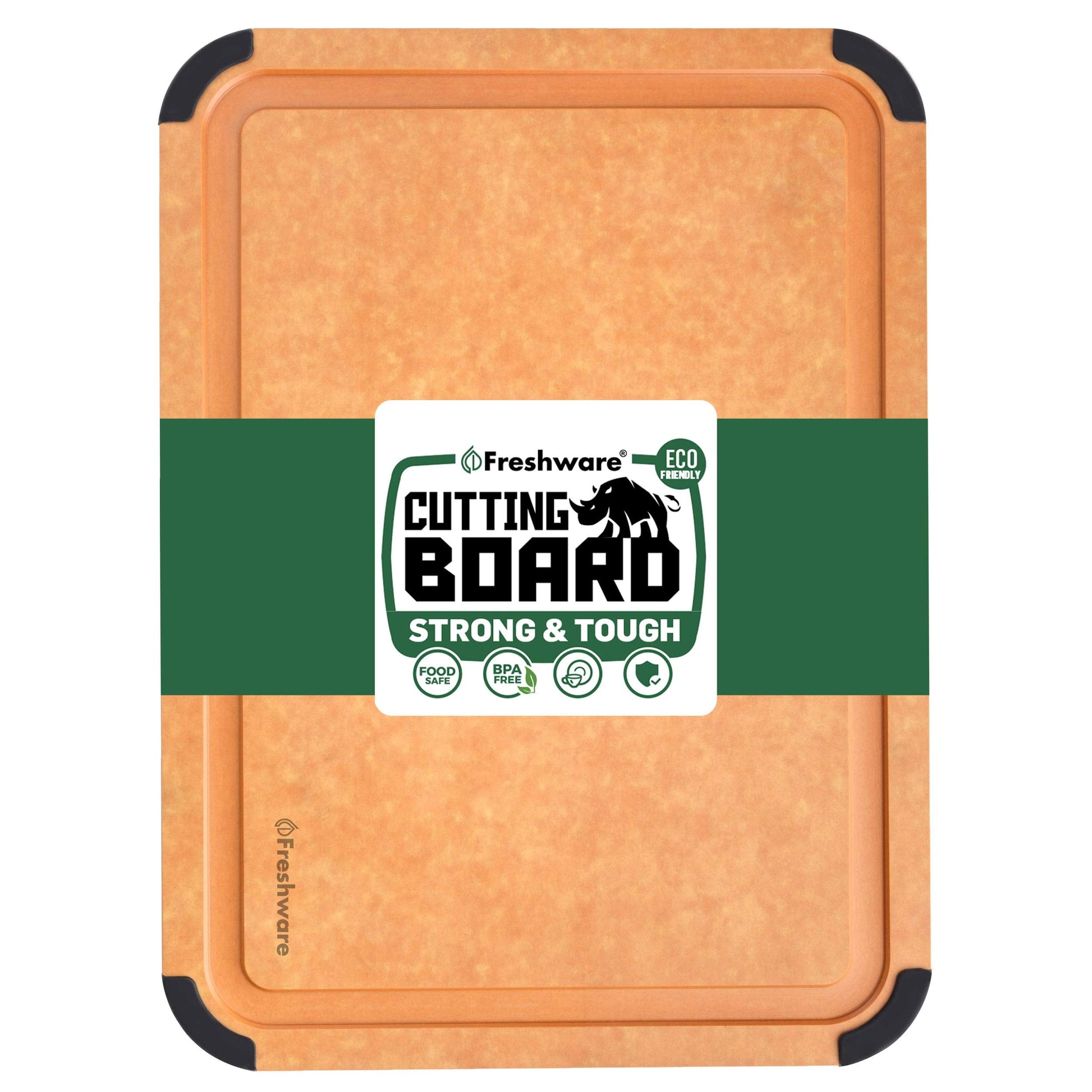 Cutting Board for Kitchen Dishwasher Safe, Wood Fiber Cutting Board, Eco-Friendly, Non-Slip, Juice Grooves, Non-Porous, BPA Free, Natural Slate (Medium (14.6.7 by 11 Inch))