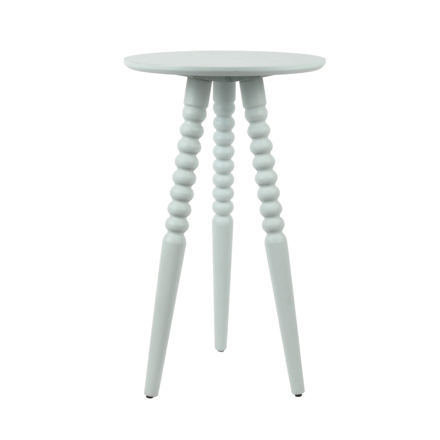 DÃ©cor Therapy Silverwood Allison Compact Round Accent Table with Turned Legs, Ice Blue