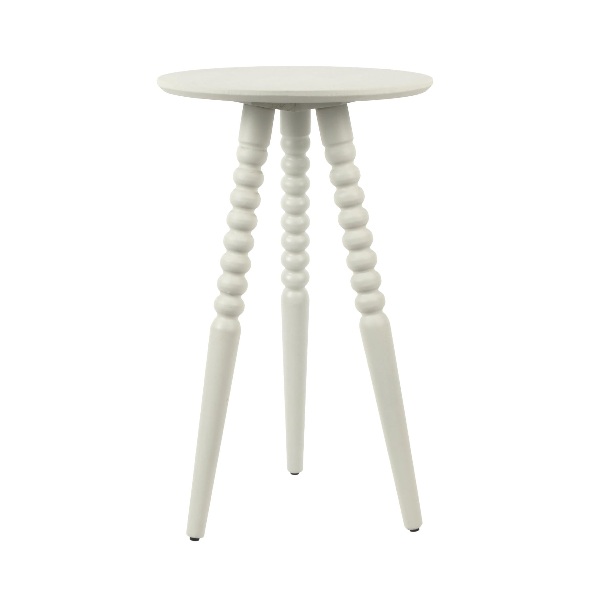 DÃ©cor Therapy Mesa Auxiliar Redonda Compacta Silverwood Allison con Patas Torneadas, Vidrio Marino